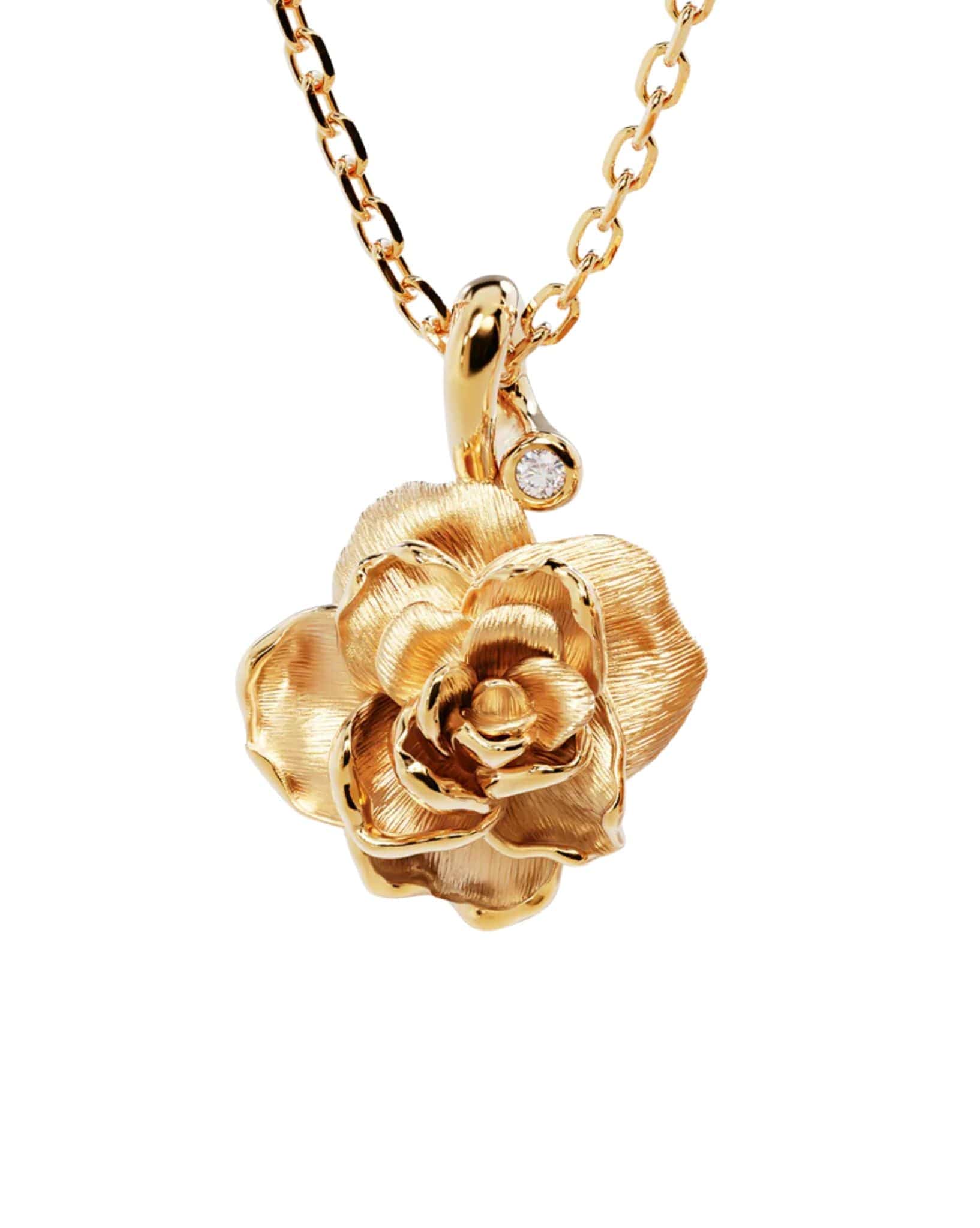 By Charlotte 18k Gold Vermeil Birth Flower Necklace - Rose June
