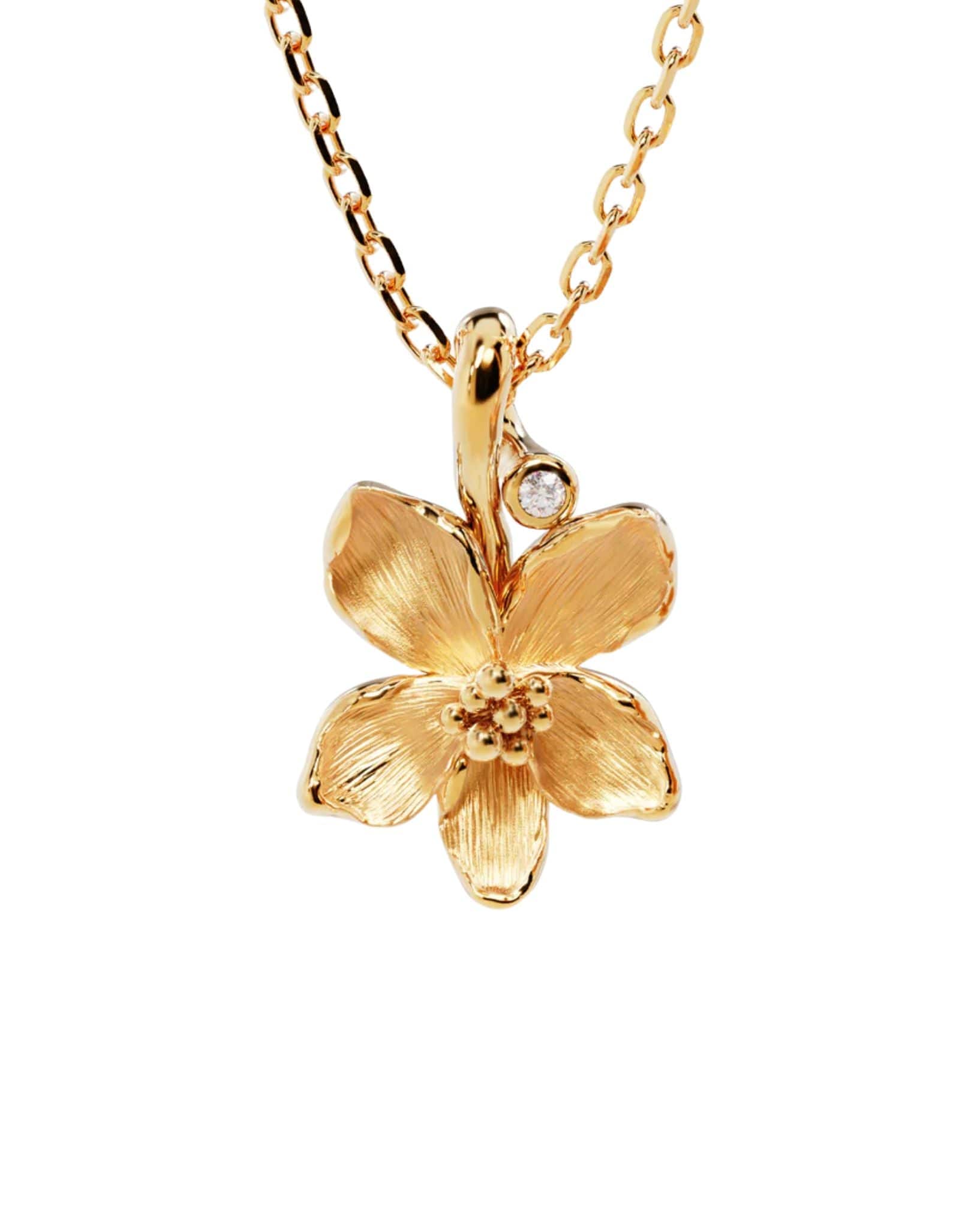 By Charlotte 18k Gold Vermeil Birth Flower Necklace - Violet February