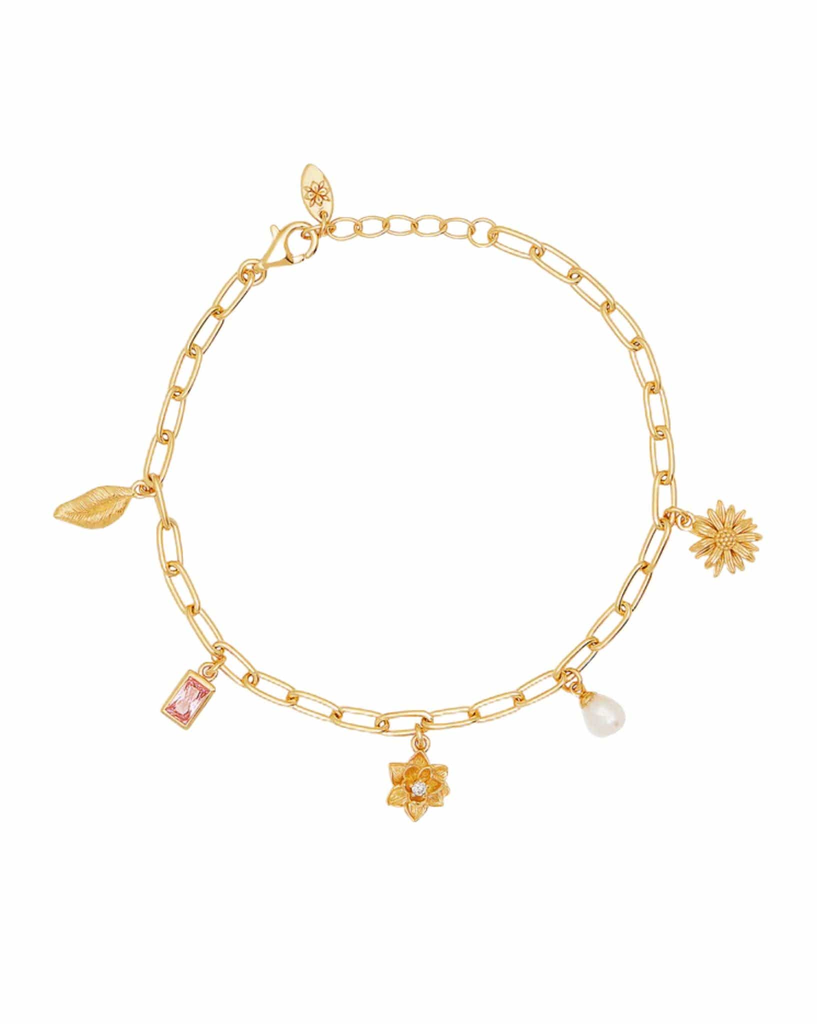 By Charlotte 18k Gold Vermeil Bloom With Grace Bracelet