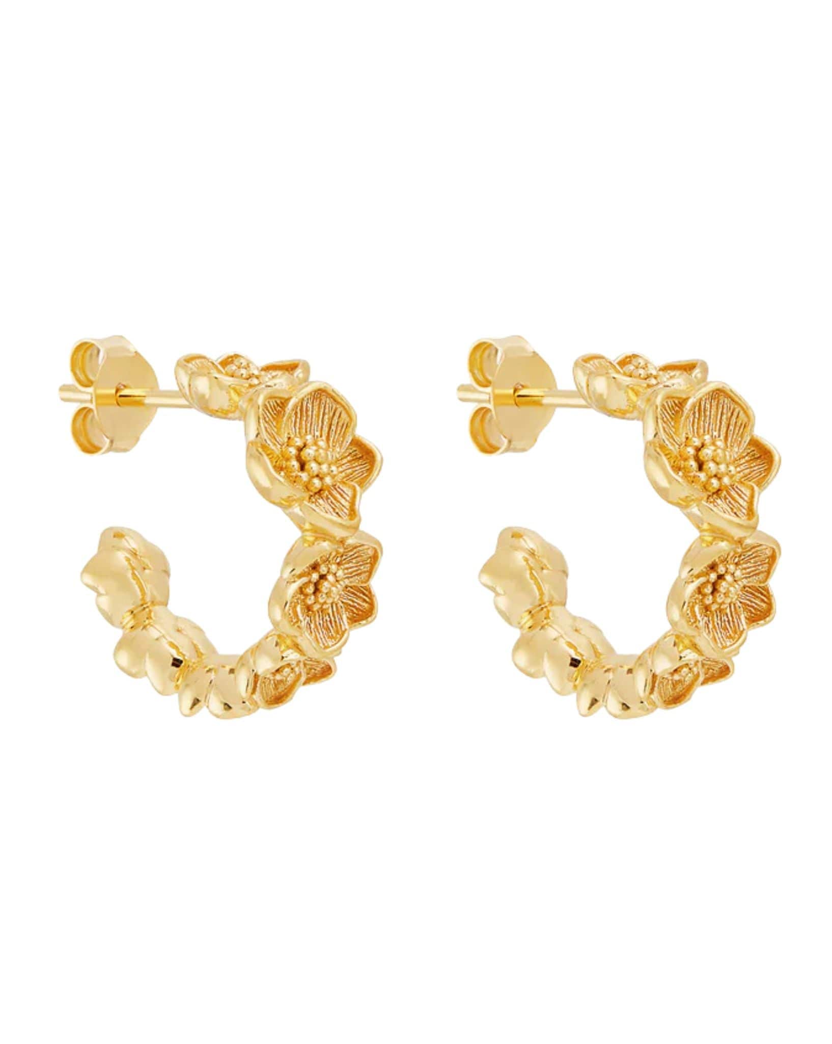 By Charlotte 18k Gold Vermeil Bloom With Grace Hoops