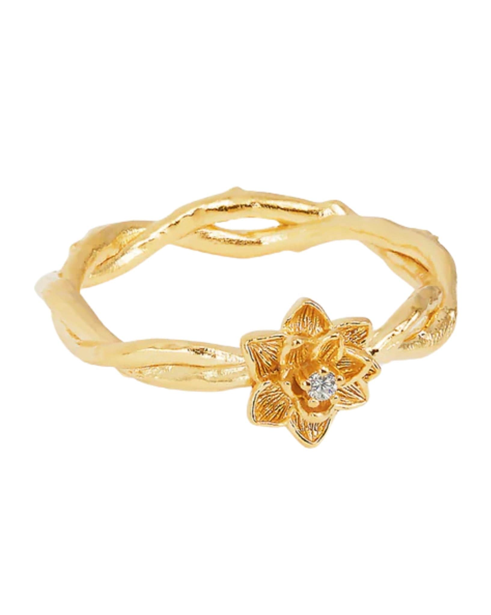 By Charlotte 18k Gold Vermeil Bloom Within Lotus Ring