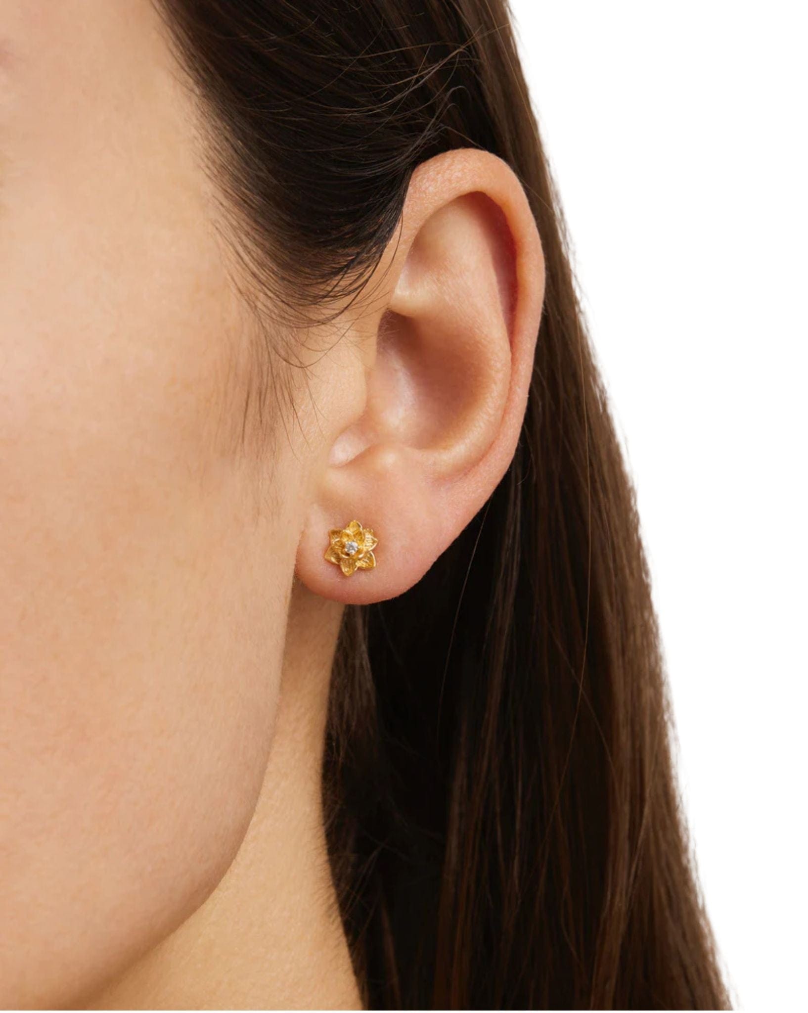 By Charlotte 18k Gold Vermeil Bloom Within Lotus Stud Earrings
