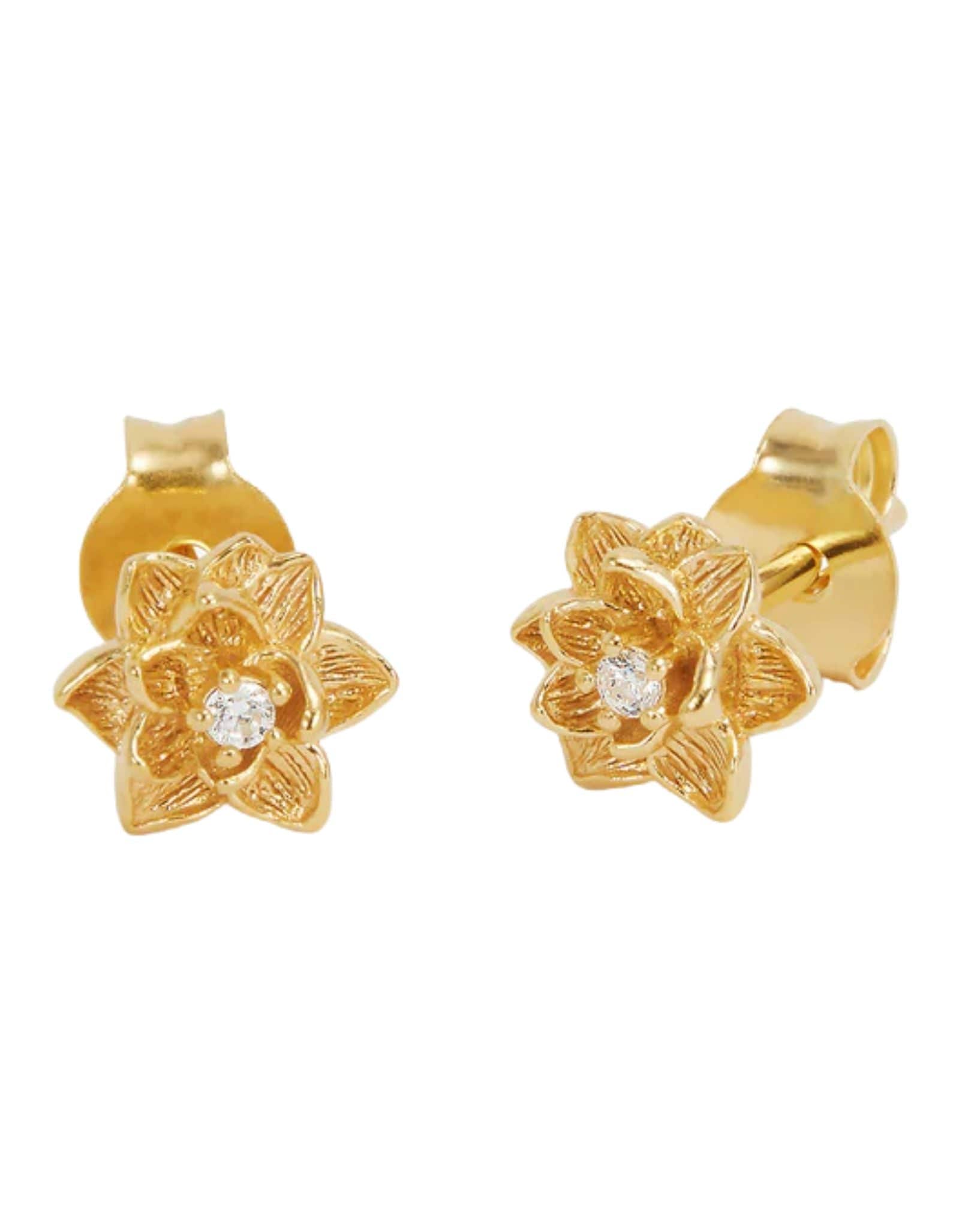 By Charlotte 18k Gold Vermeil Bloom Within Lotus Stud Earrings