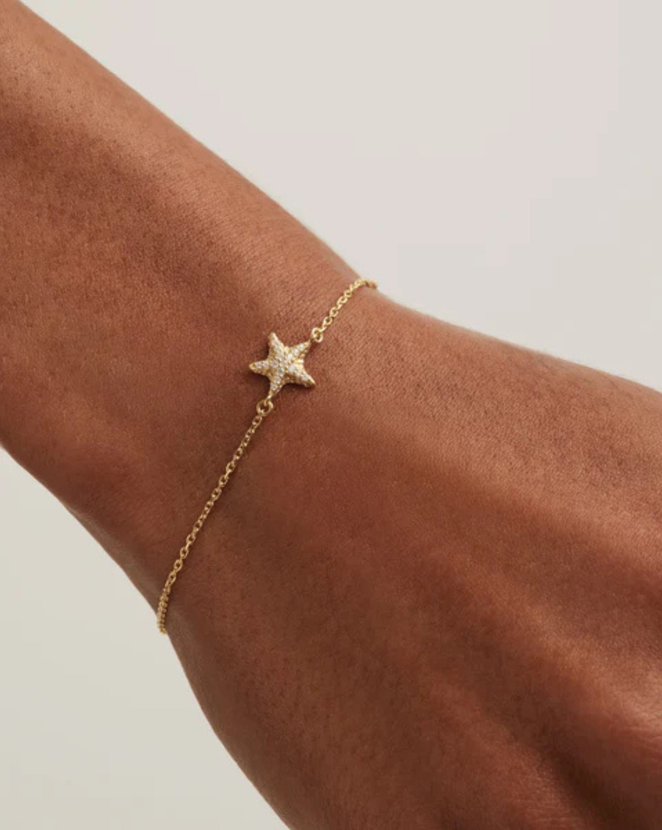 By Charlotte 18k Gold Vermeil By the Sea Starfish Bracelet