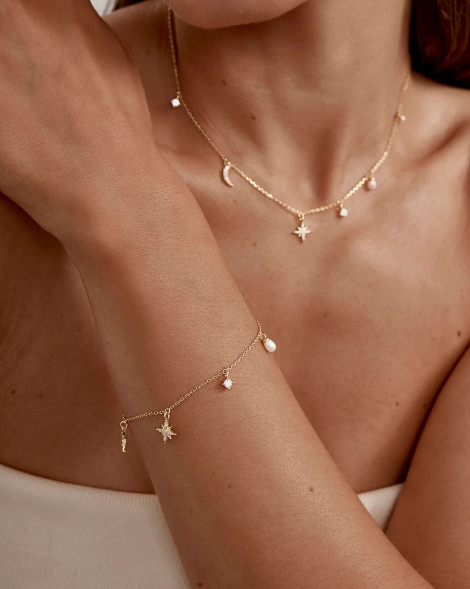By Charlotte 18k Gold Vermeil - Celestial Skies Charm Bracelet