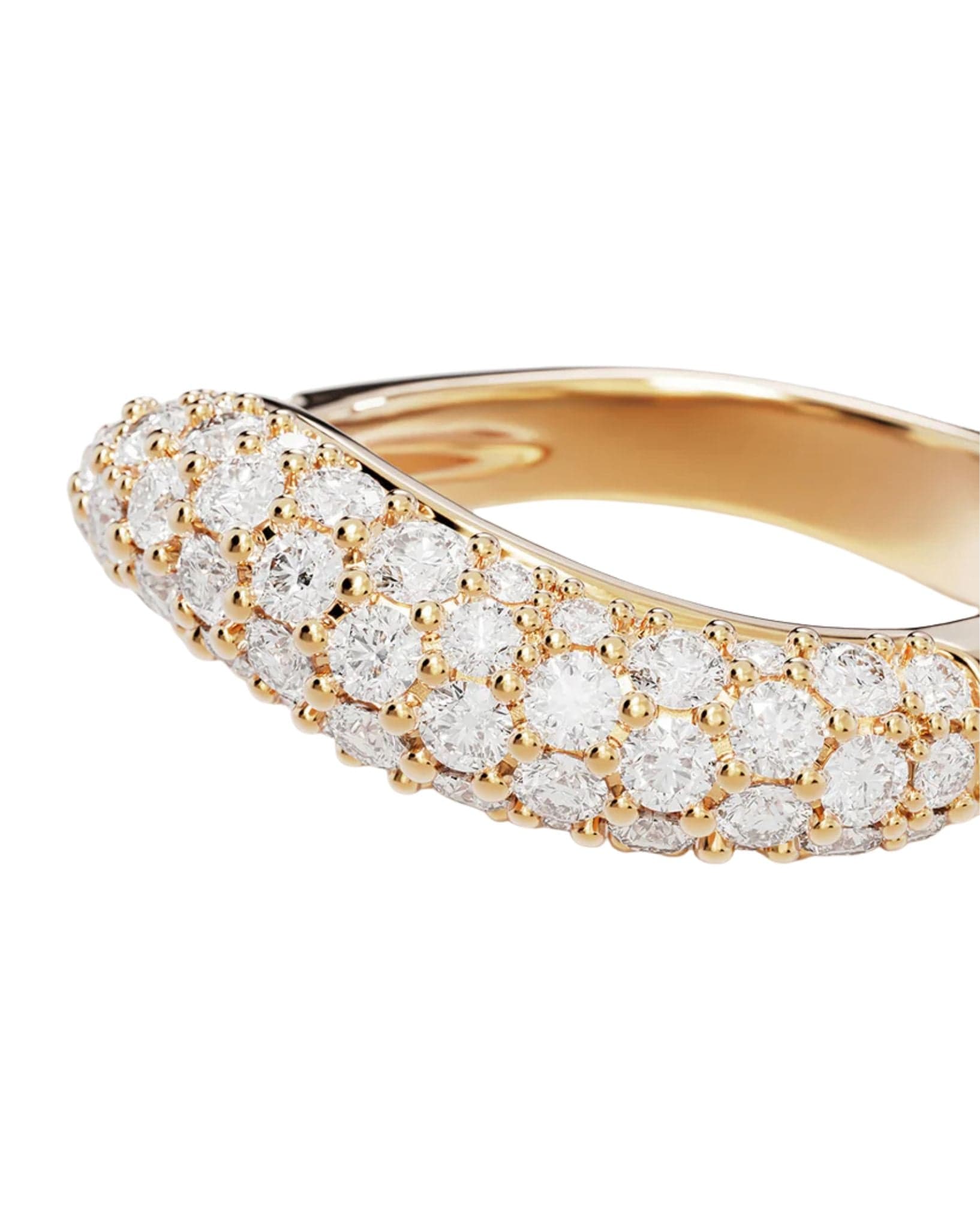 By Charlotte 18k Gold Vermeil-Crystal Wave Ring