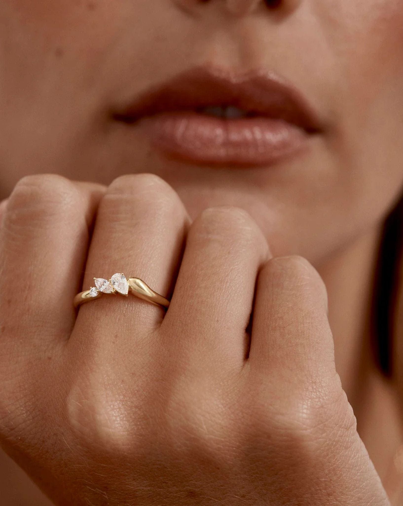 By Charlotte 18k Gold Vermeil - Crystal Wings Ring