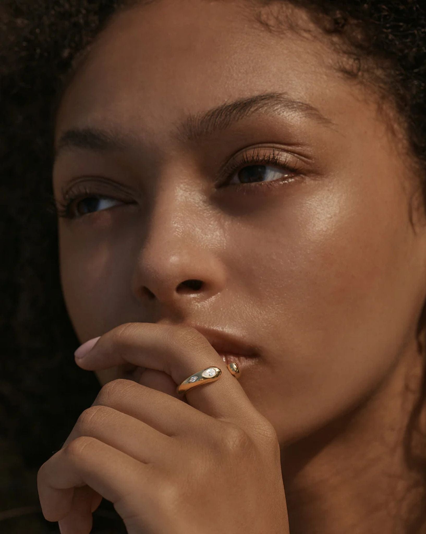 By Charlotte 18k Gold Vermeil Dewdrop Ring