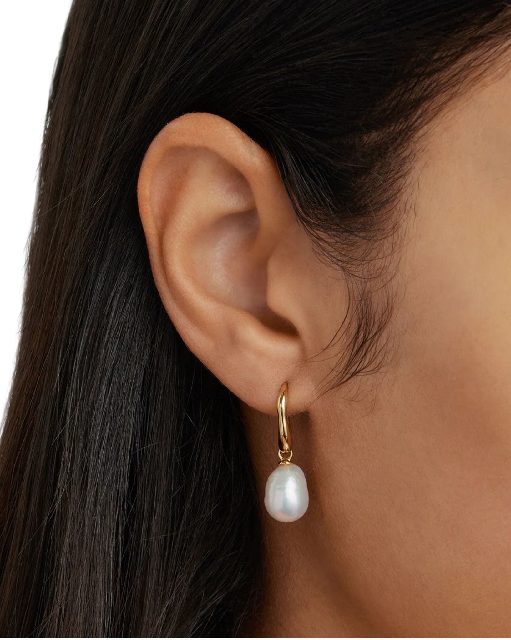 By Charlotte 18k Gold Vermeil Harmony Pearl Hook Earrings