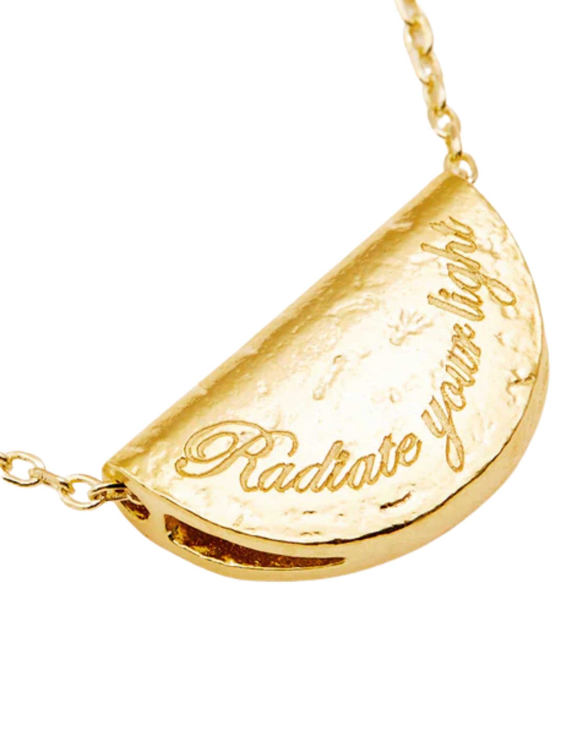By Charlotte 18k Gold Vermeil Lotus Birthstone Necklace - October - Pink Tourmaline