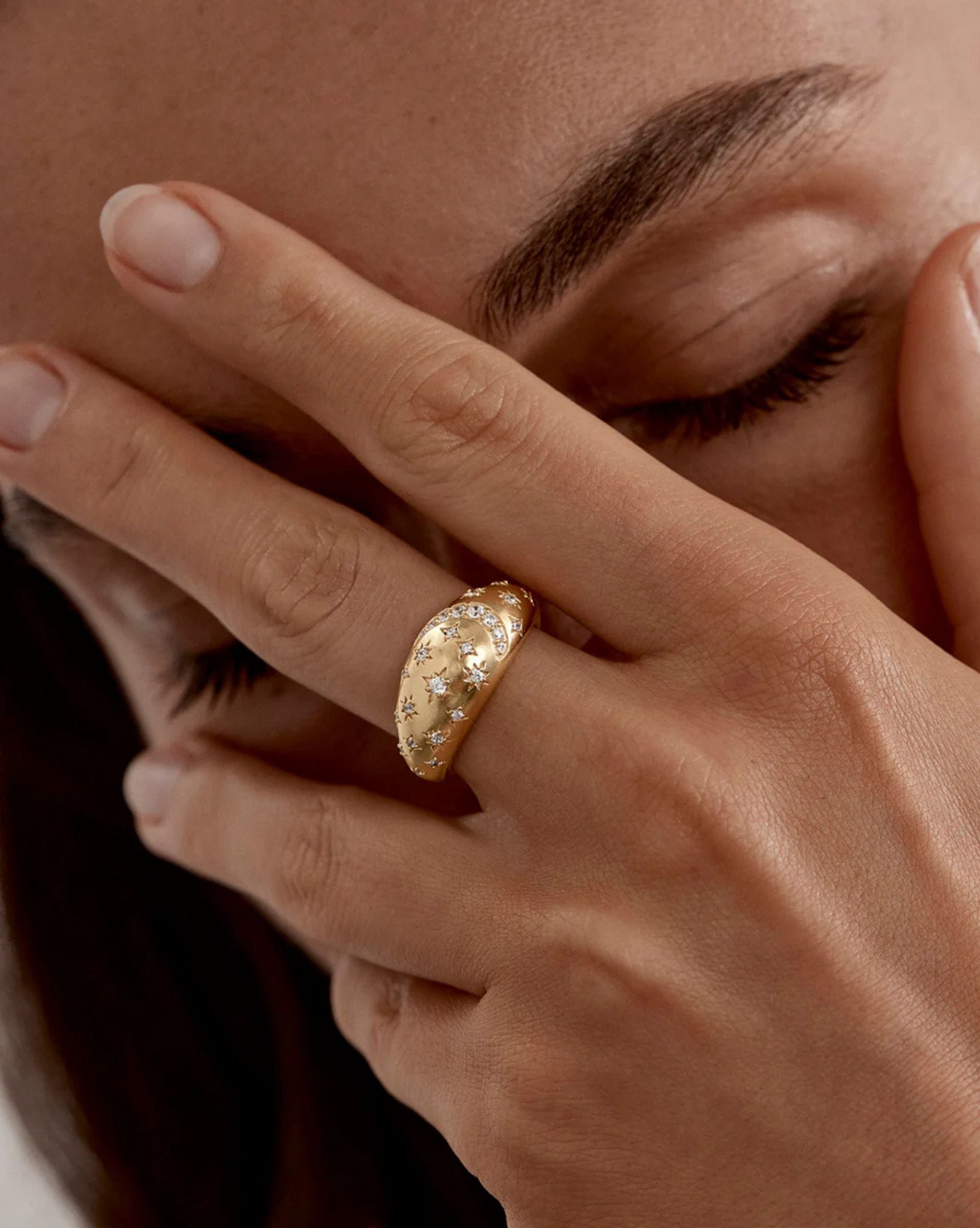 By Charlotte 18k Gold Vermeil - My Moon and Stars Ring
