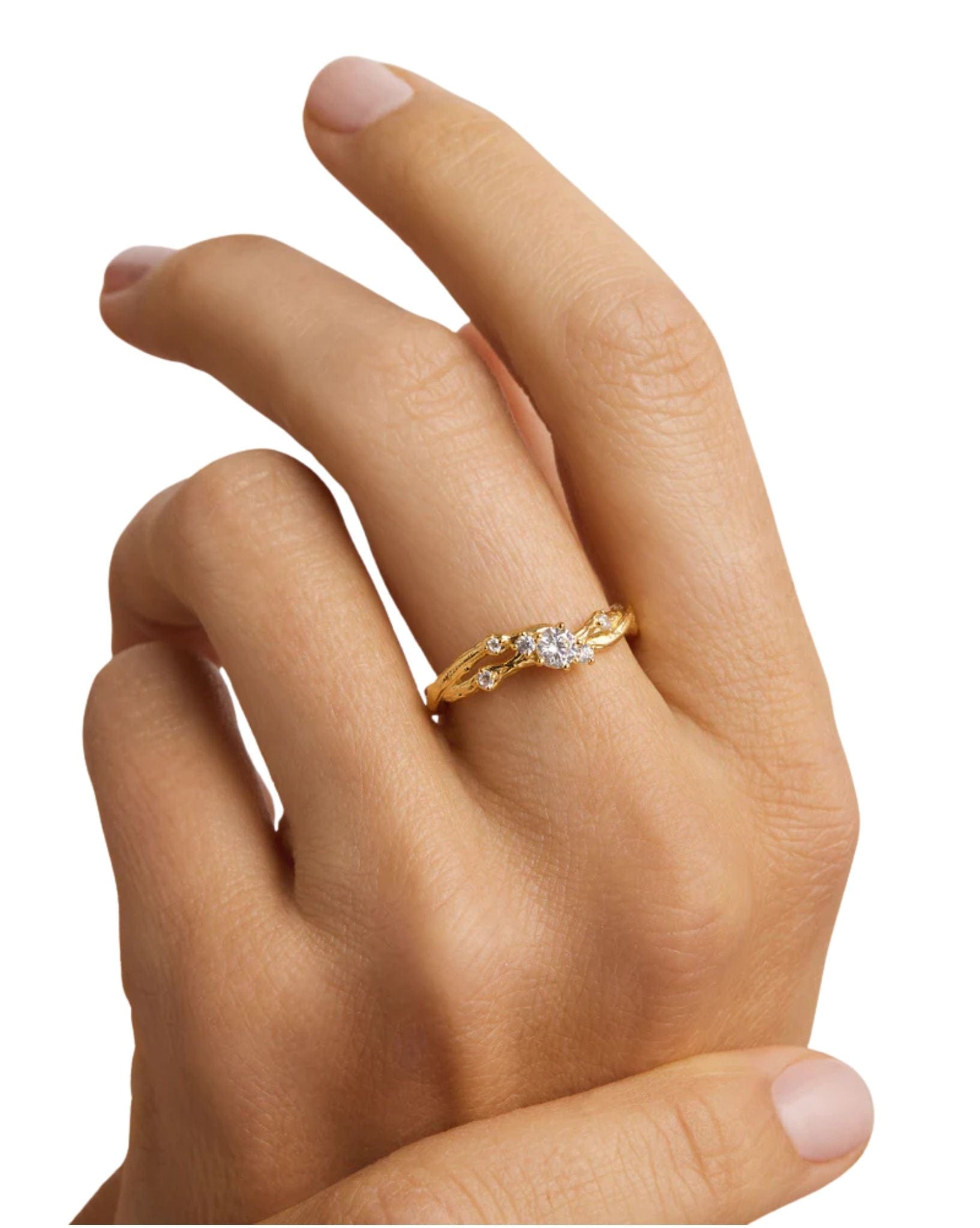 By Charlotte 18k Gold Vermeil No Rain, No Flowers Ring