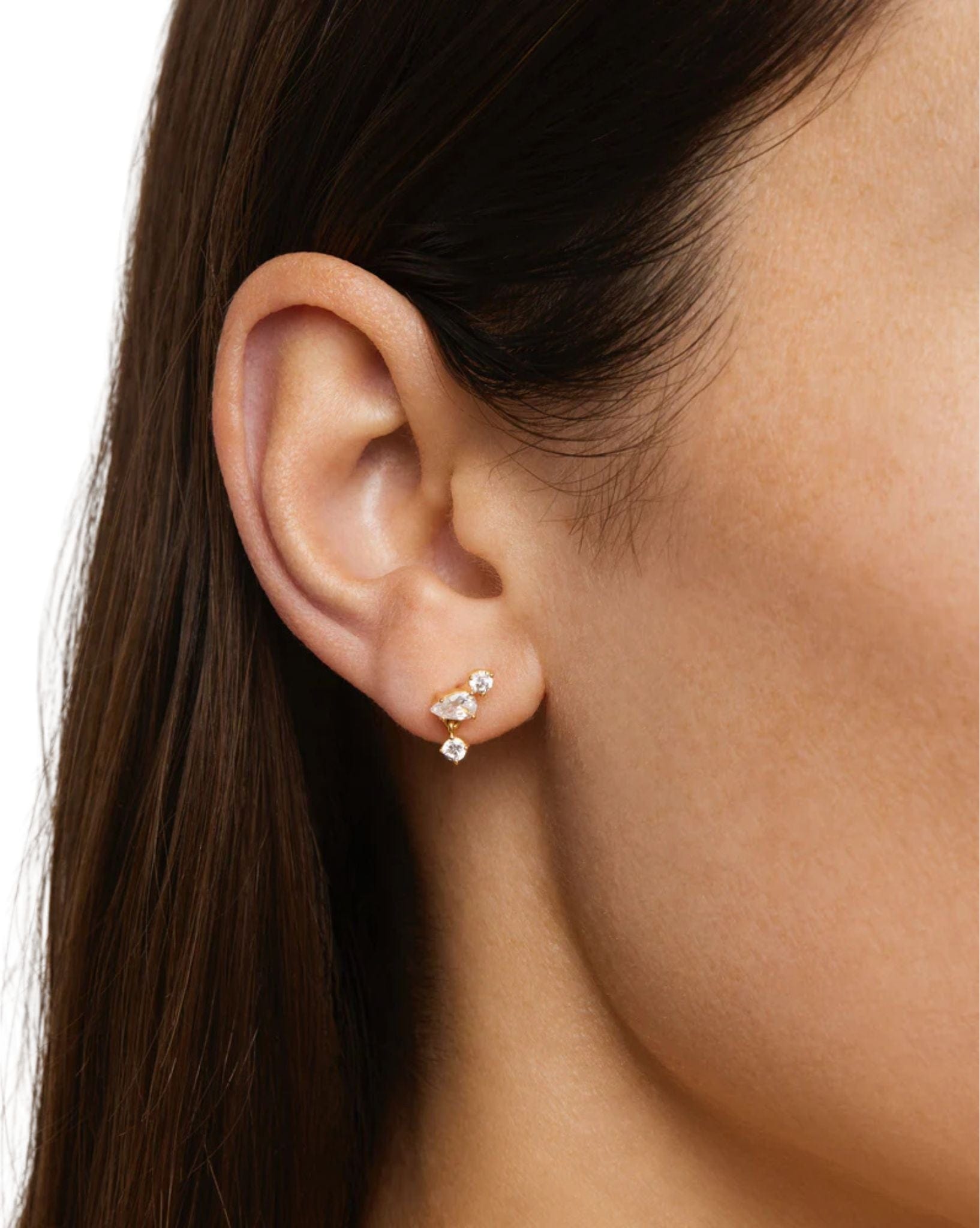 By Charlotte 18k Gold Vermeil No Rain, No Flowers Stud Earrings