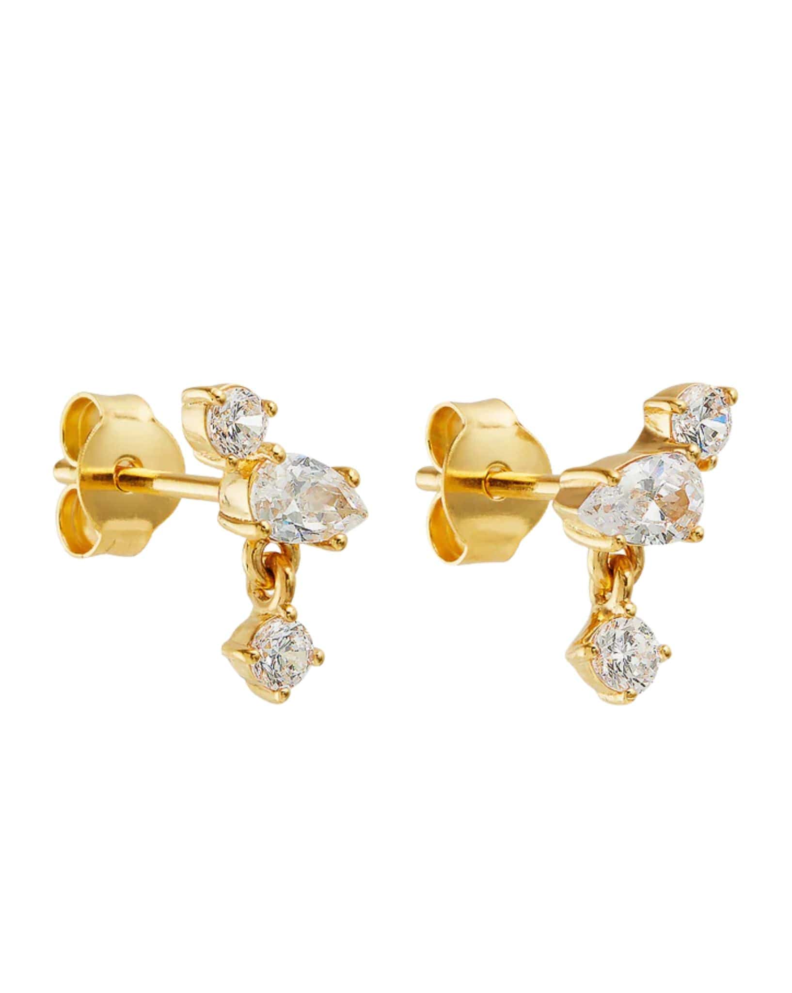 By Charlotte 18k Gold Vermeil No Rain, No Flowers Stud Earrings
