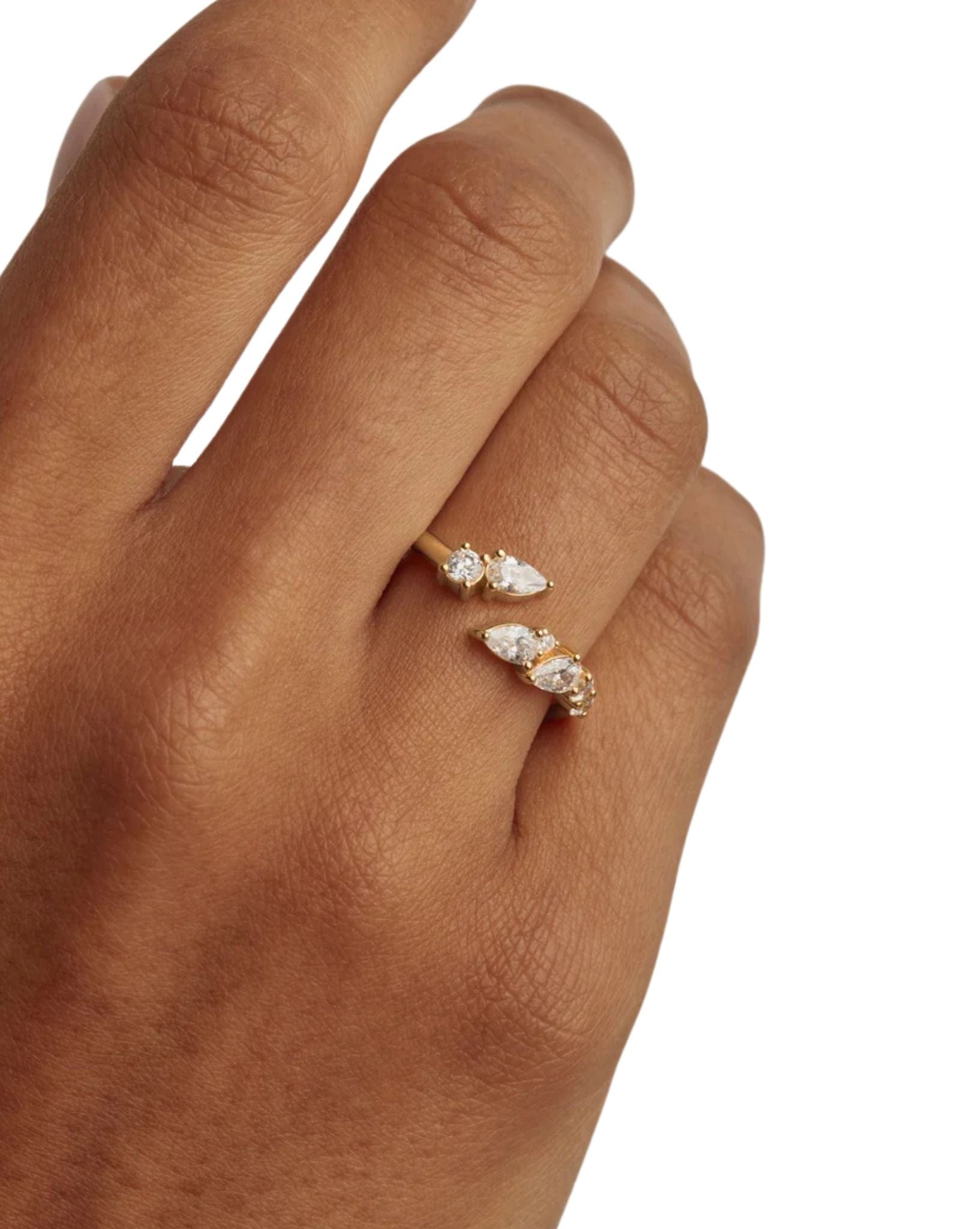 By Charlotte 18k Gold Vermeil-Ocean Whisper Ring