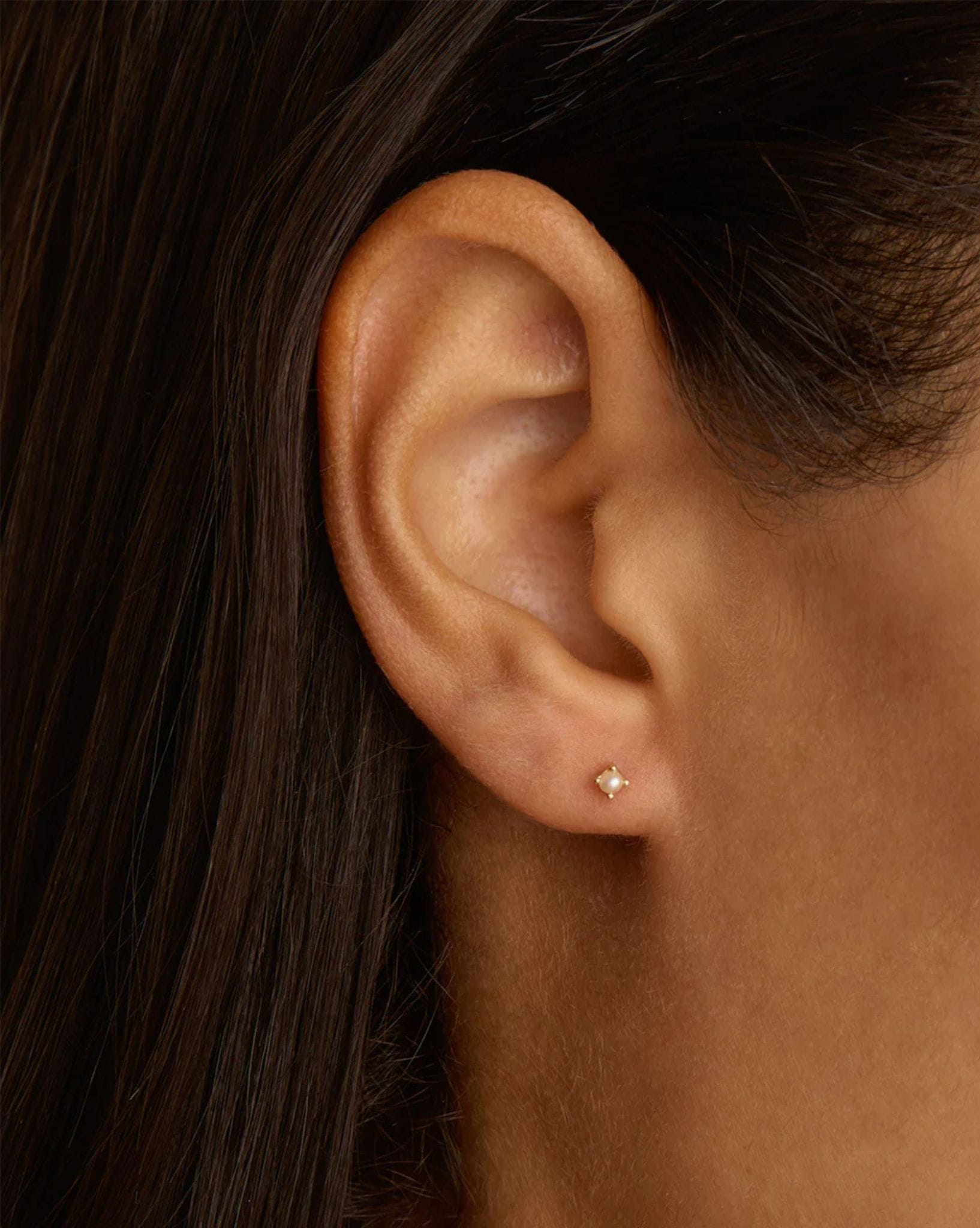 By Charlotte 18k Gold Vermeil - Under The Moonlight Pearl Stud Earrings