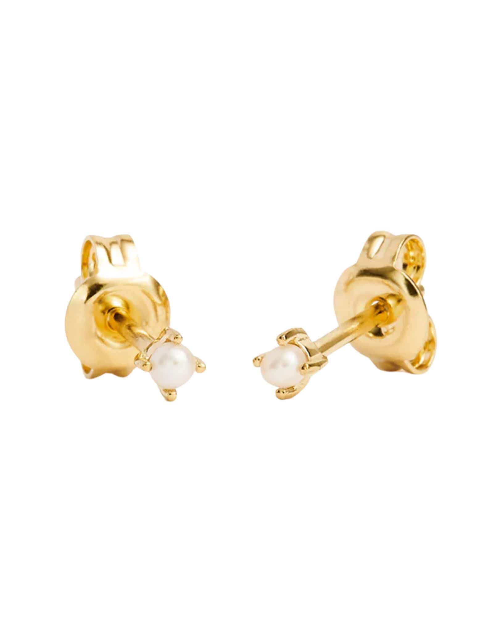 By Charlotte 18k Gold Vermeil - Under The Moonlight Pearl Stud Earrings