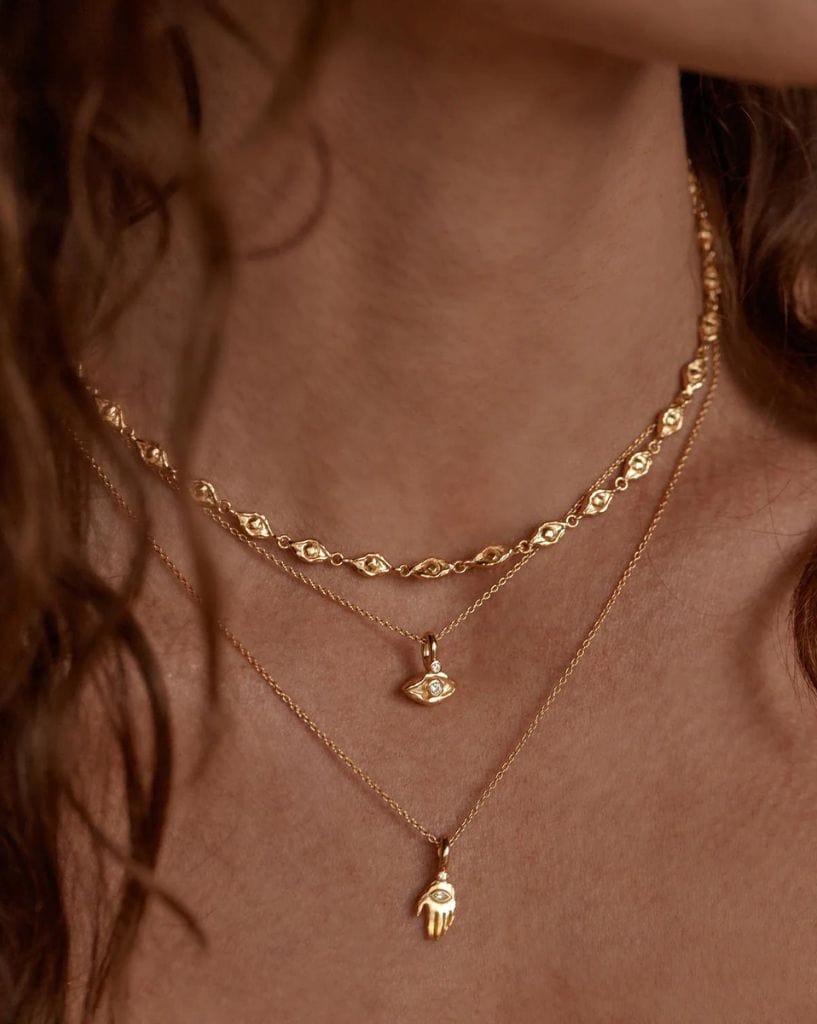 By Charlotte I Am Protected Necklace - Gold