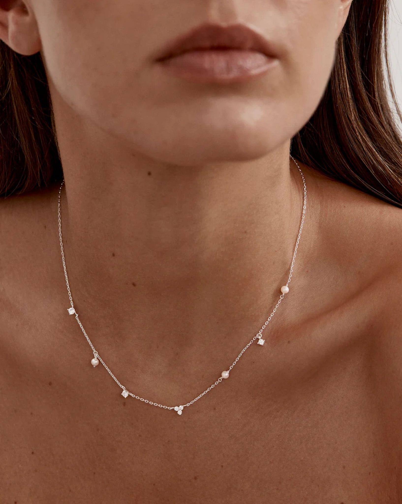 By Charlotte Sterling Silver - Moonlit Bloom Pearl Choker