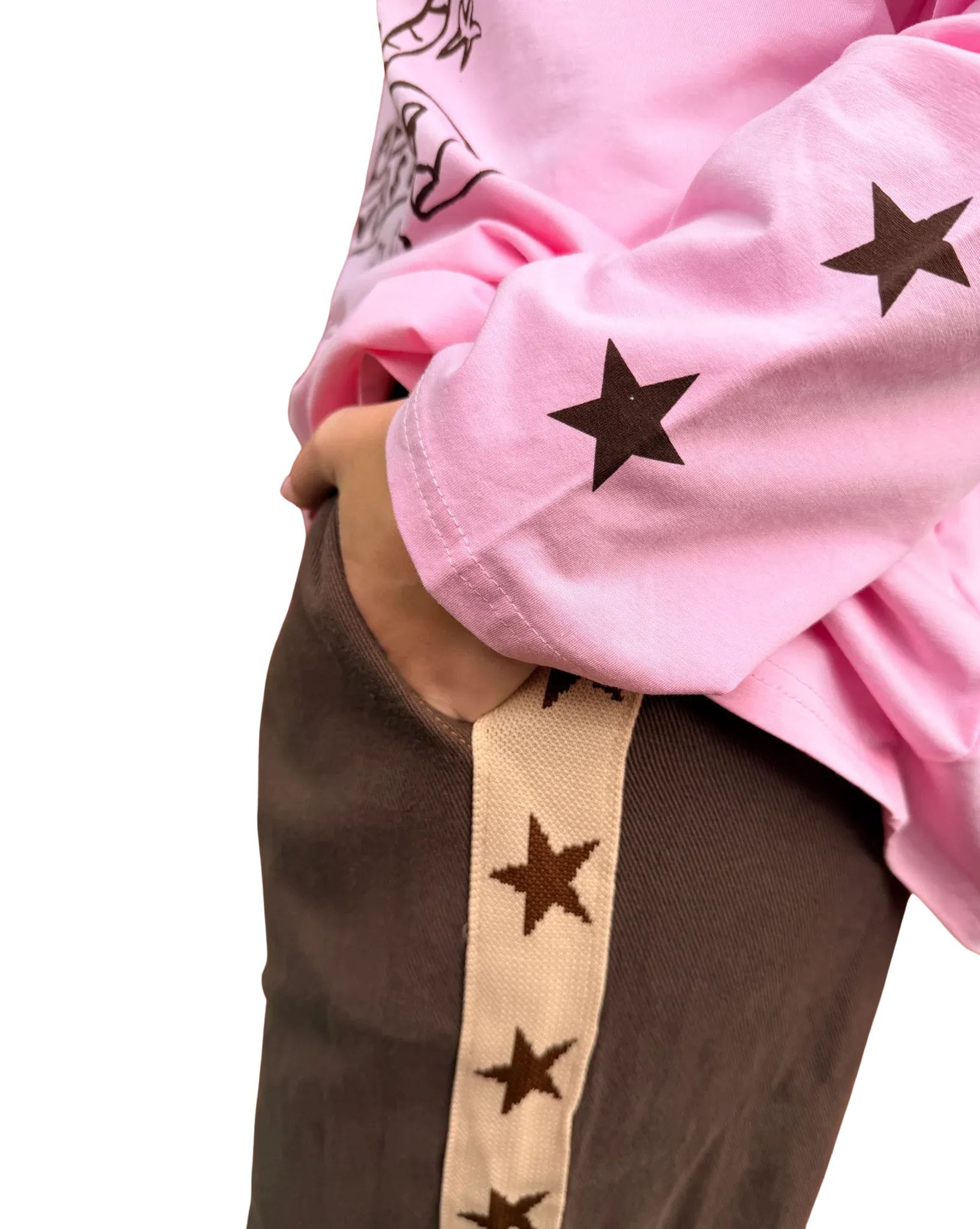 By Frankie Brown/Beige Star Pants