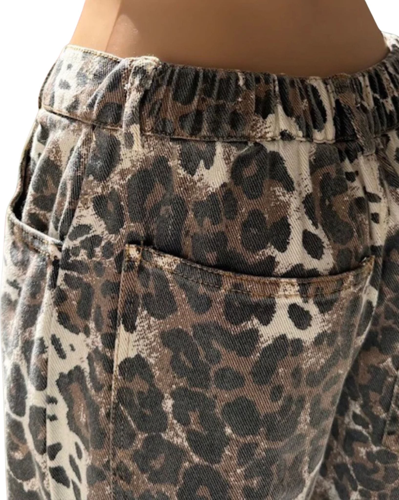 By Frankie Multi Leopard Barrel Denim Jean