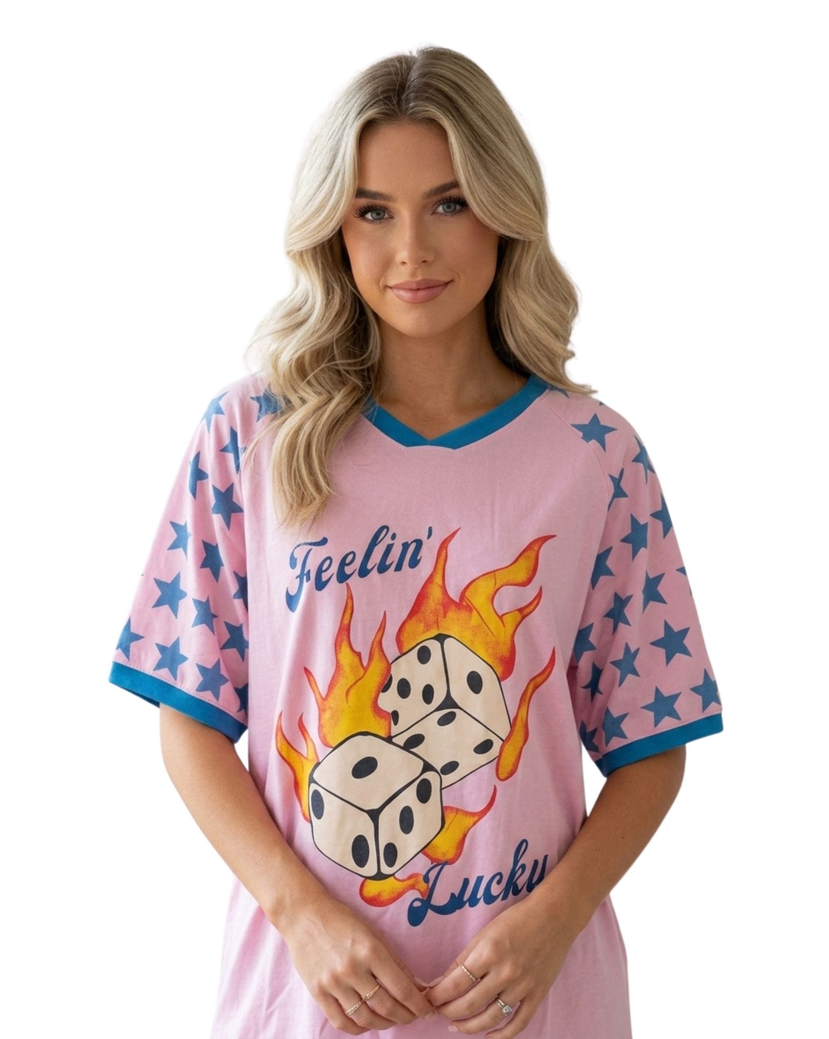 By Frankie Pink Feelin' Lucky T-Shirt