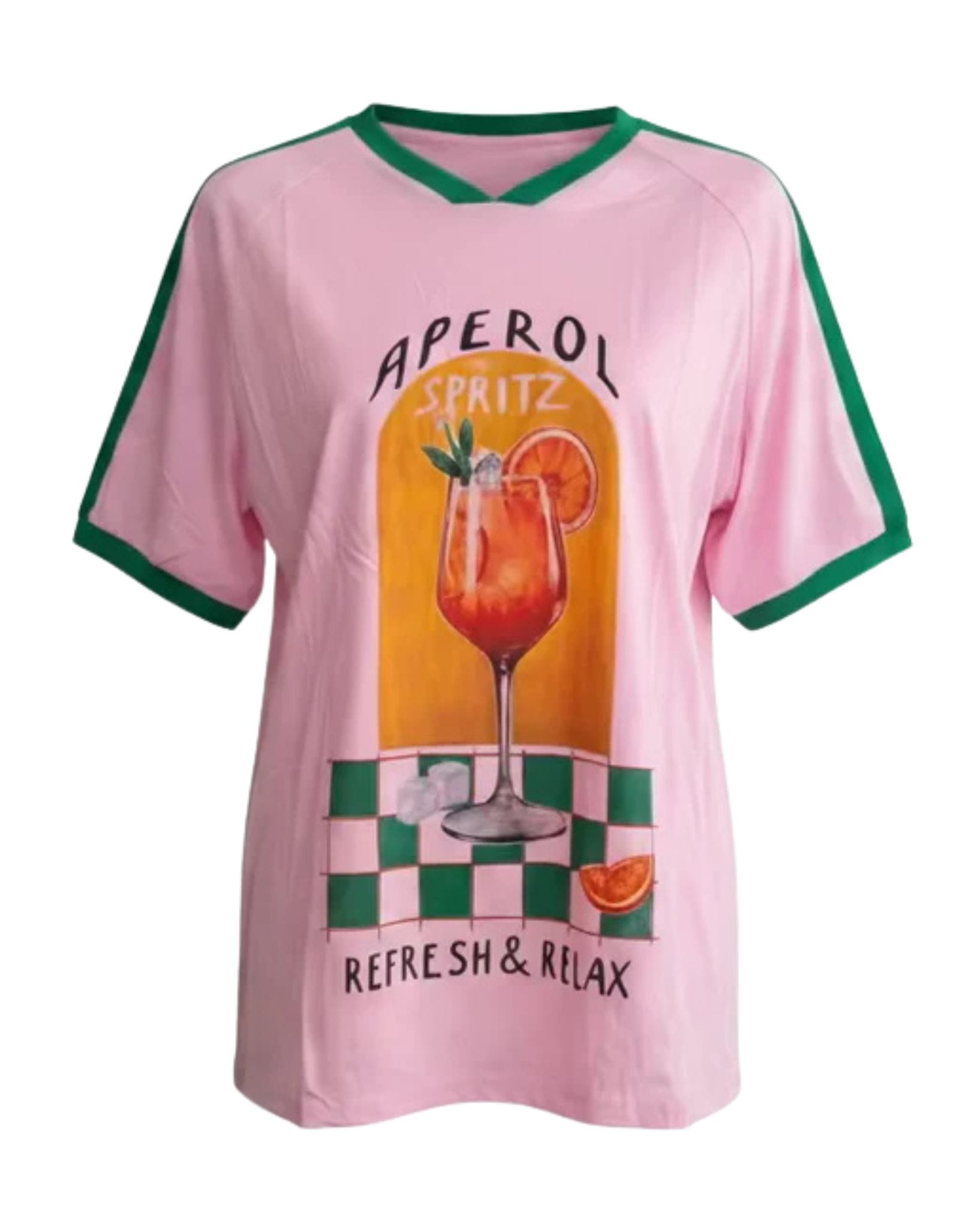 By Frankie Pink/Green Aperol Spritz T-shirt