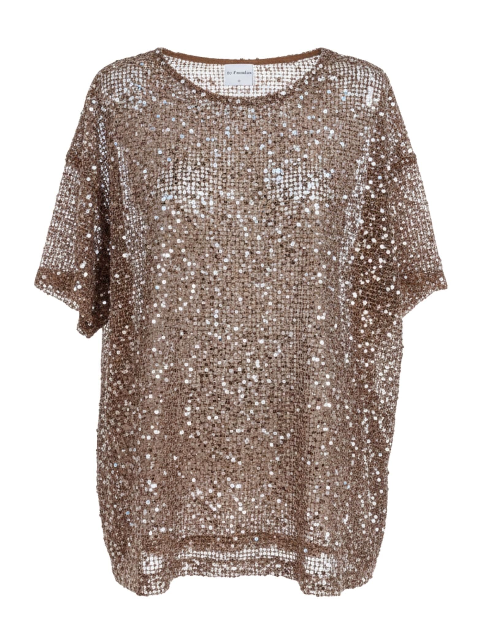 By Frankie Sequins Knit Oversized Tee