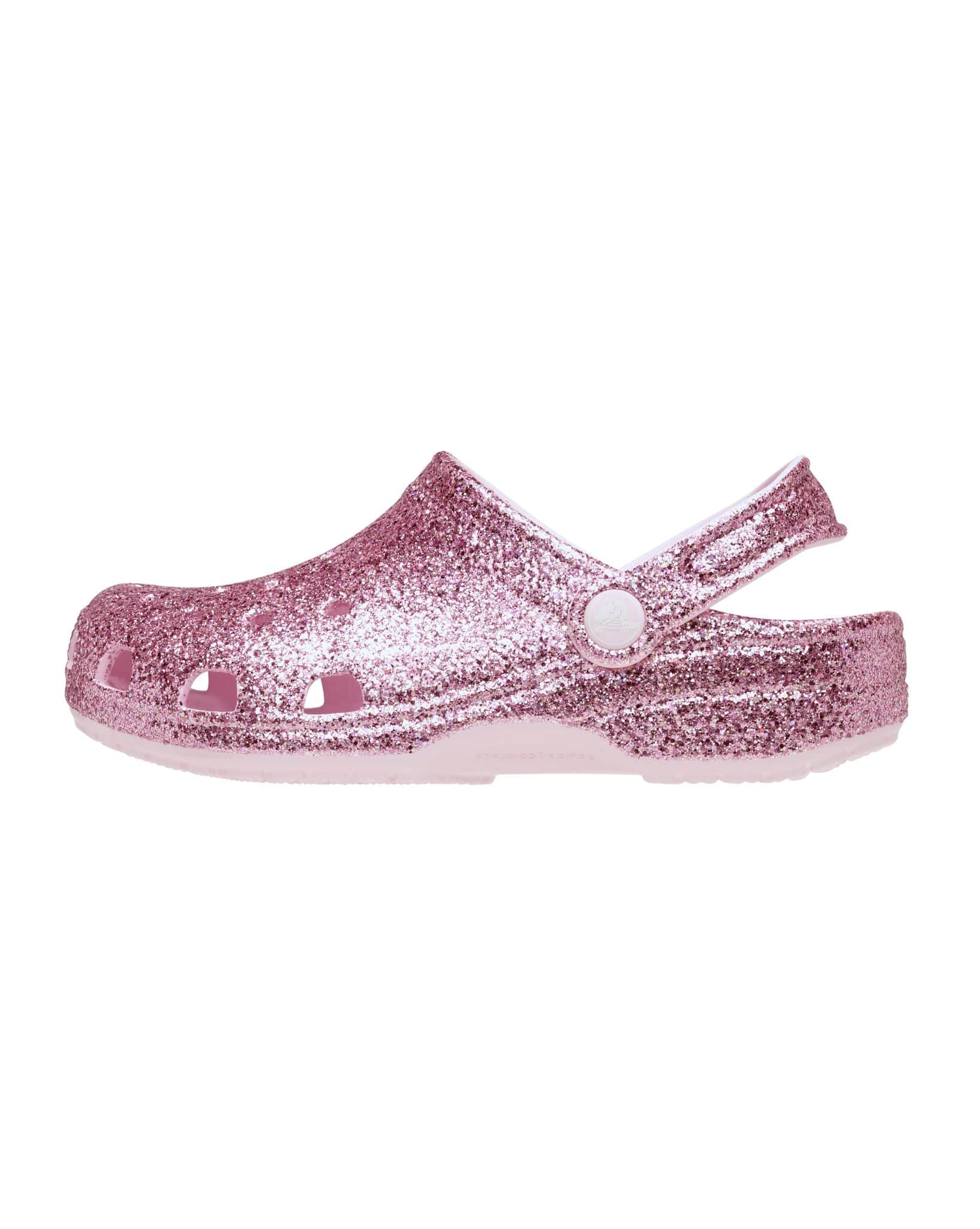 Crocs Classic Chunky Glitter Clog Kids- Pink Milk