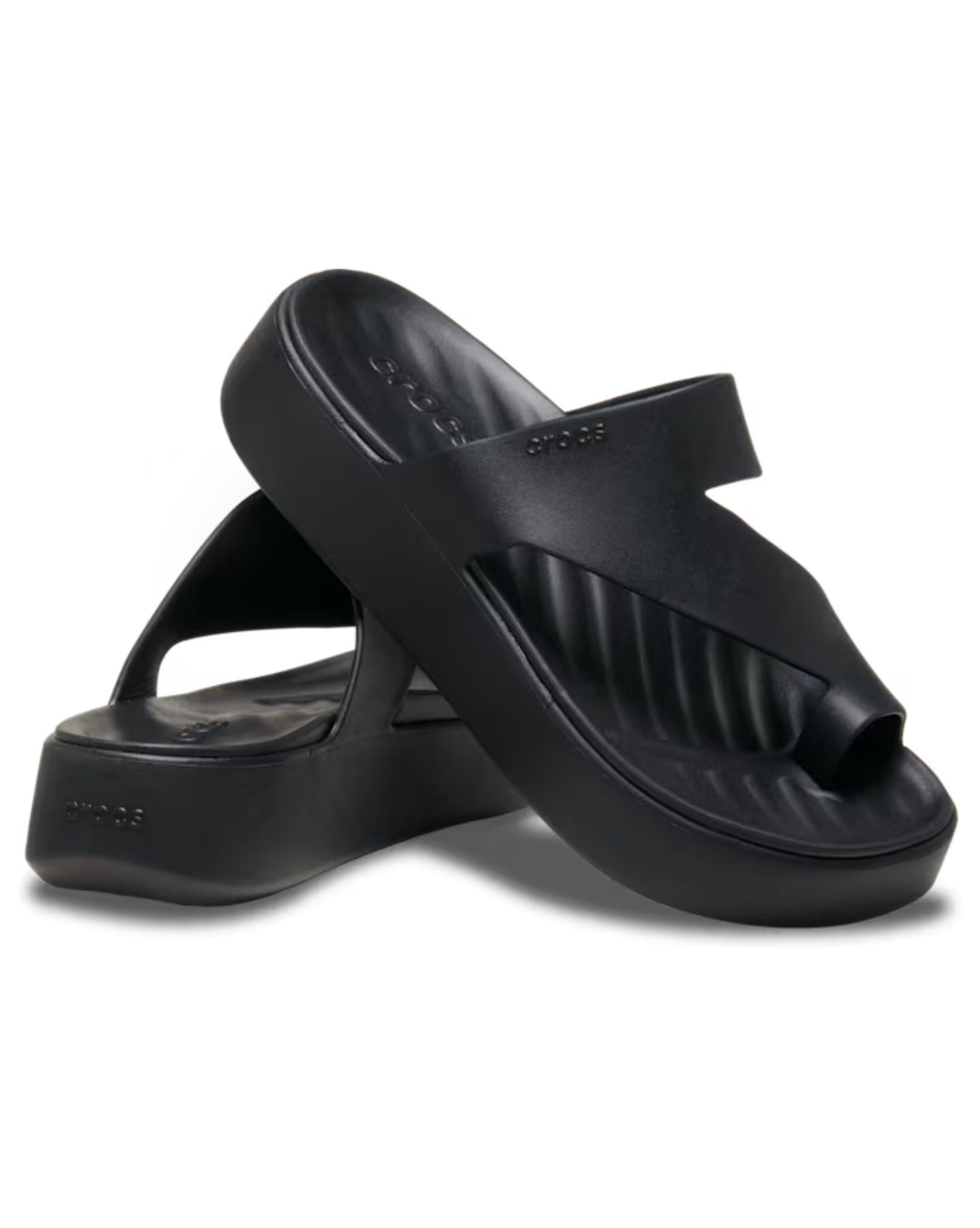 Crocs Womens Getaway Platform Toe Loop - Black