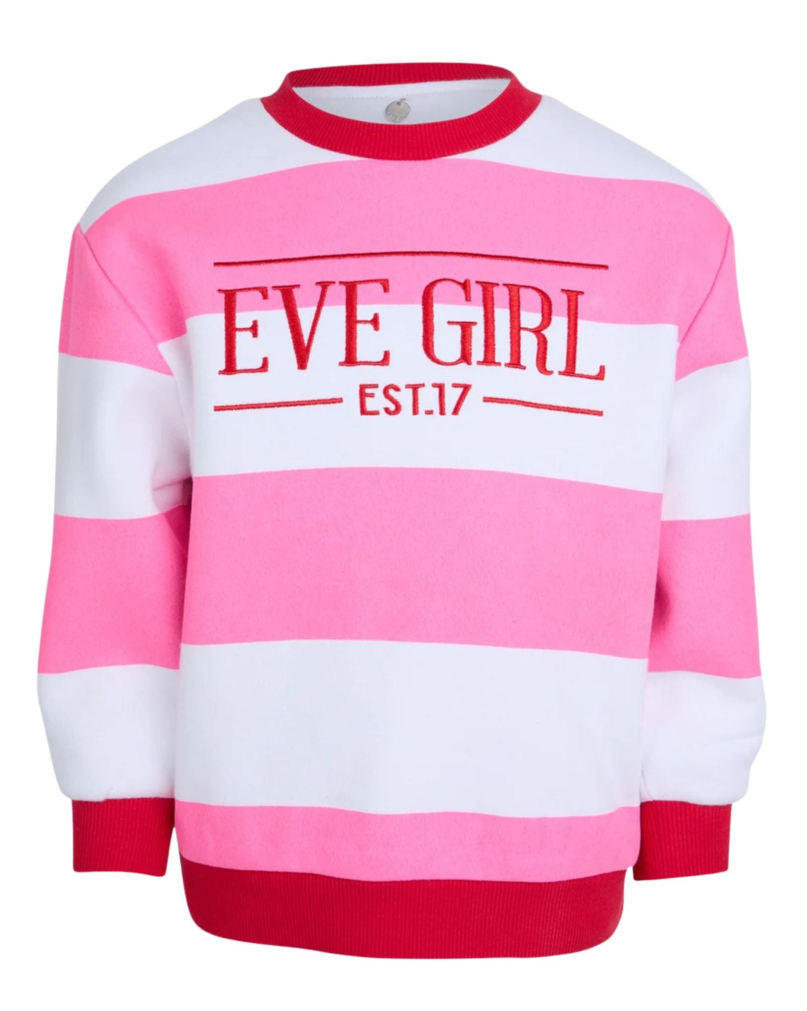 Eve's Girl Conrtast Stripe Crew
