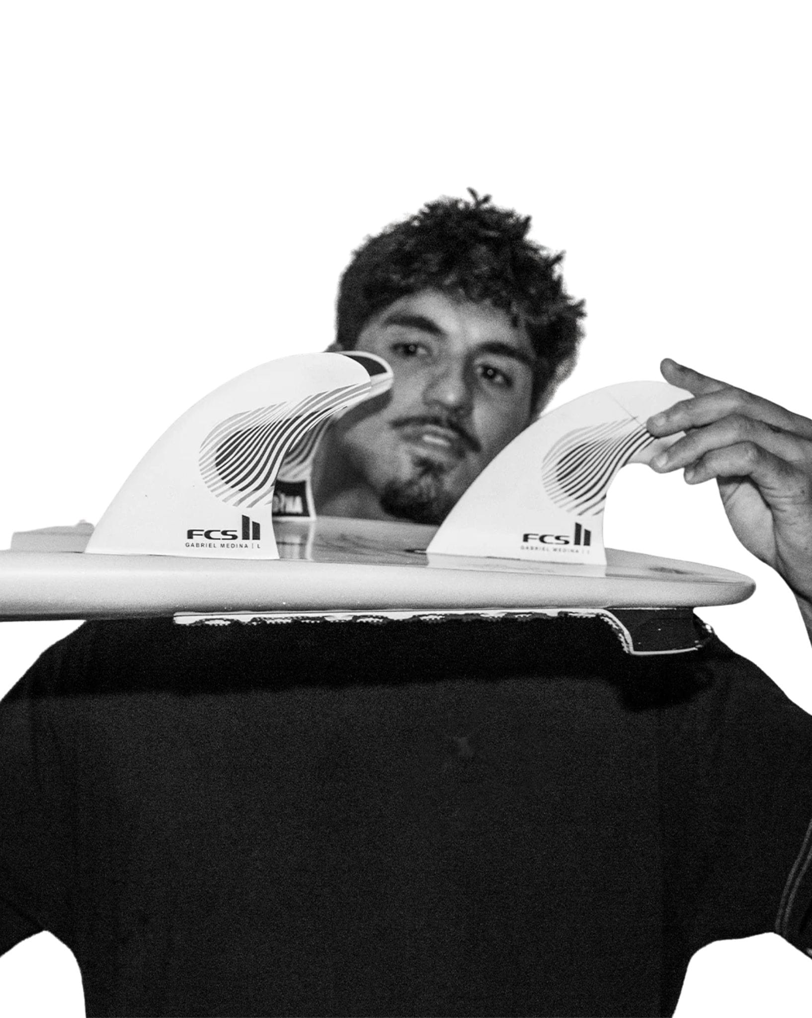 FCS FCS II Gabriel Medina PC Tri Fins Black/White