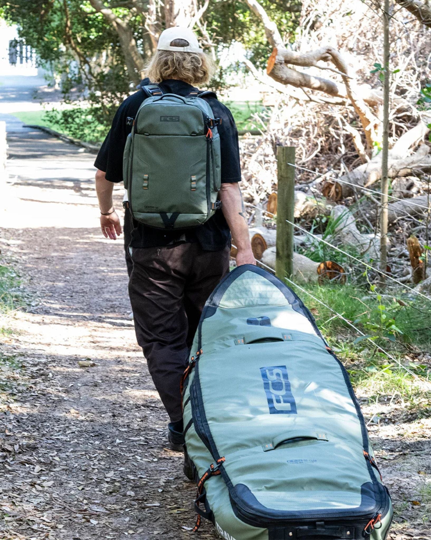 FCS Travel 3W Shortboard/Fish Wheelie