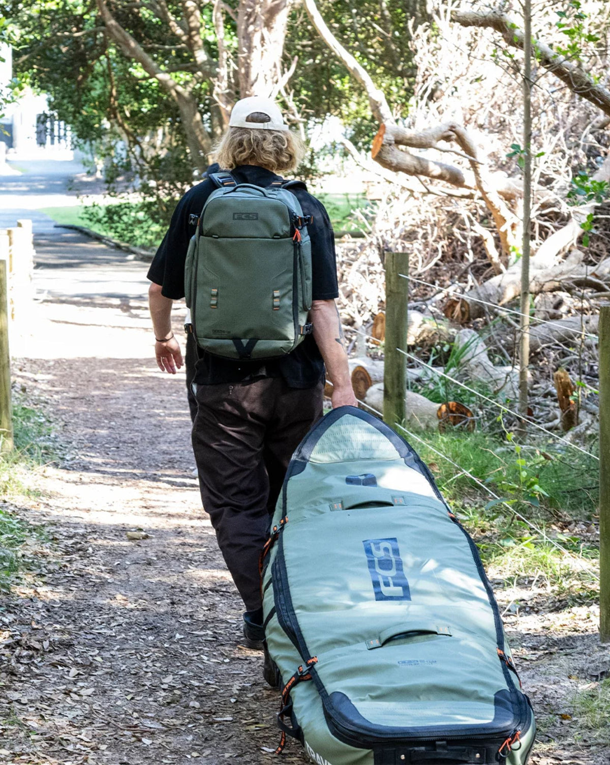 FCS Travel 3W Shortboard/Fish Wheelie