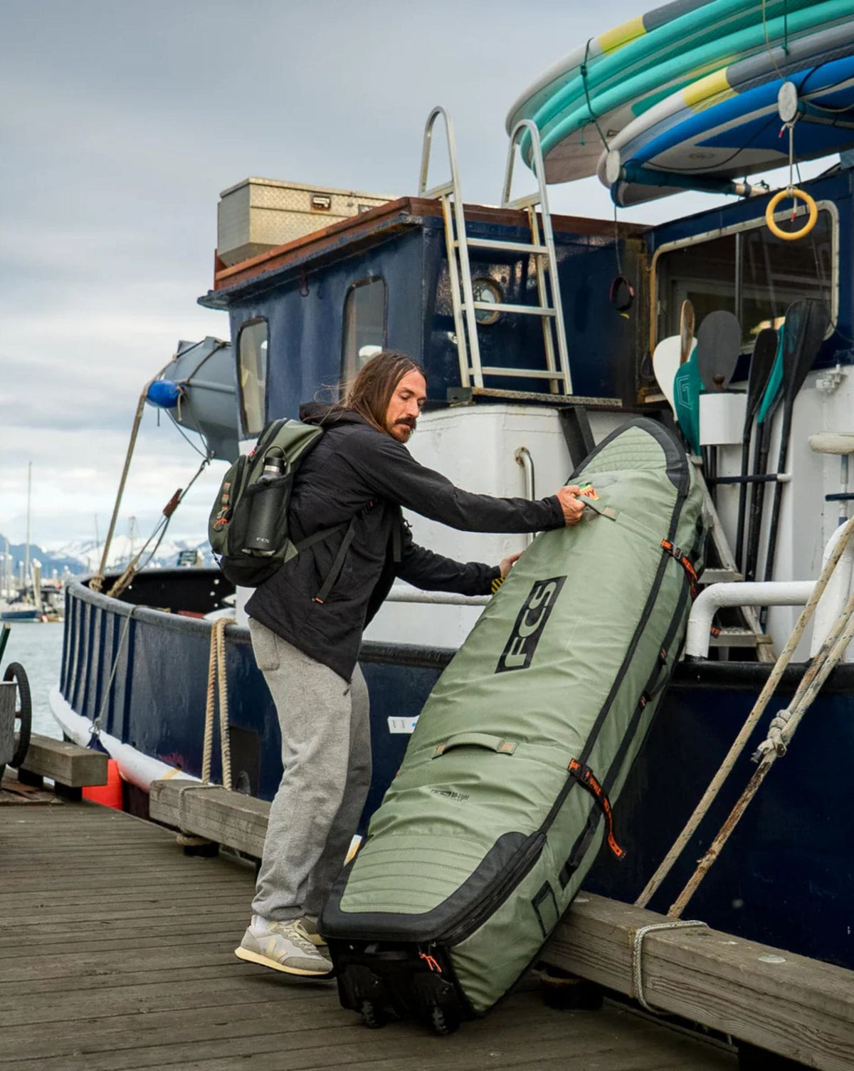 FCS Travel 3W Shortboard/Fish Wheelie