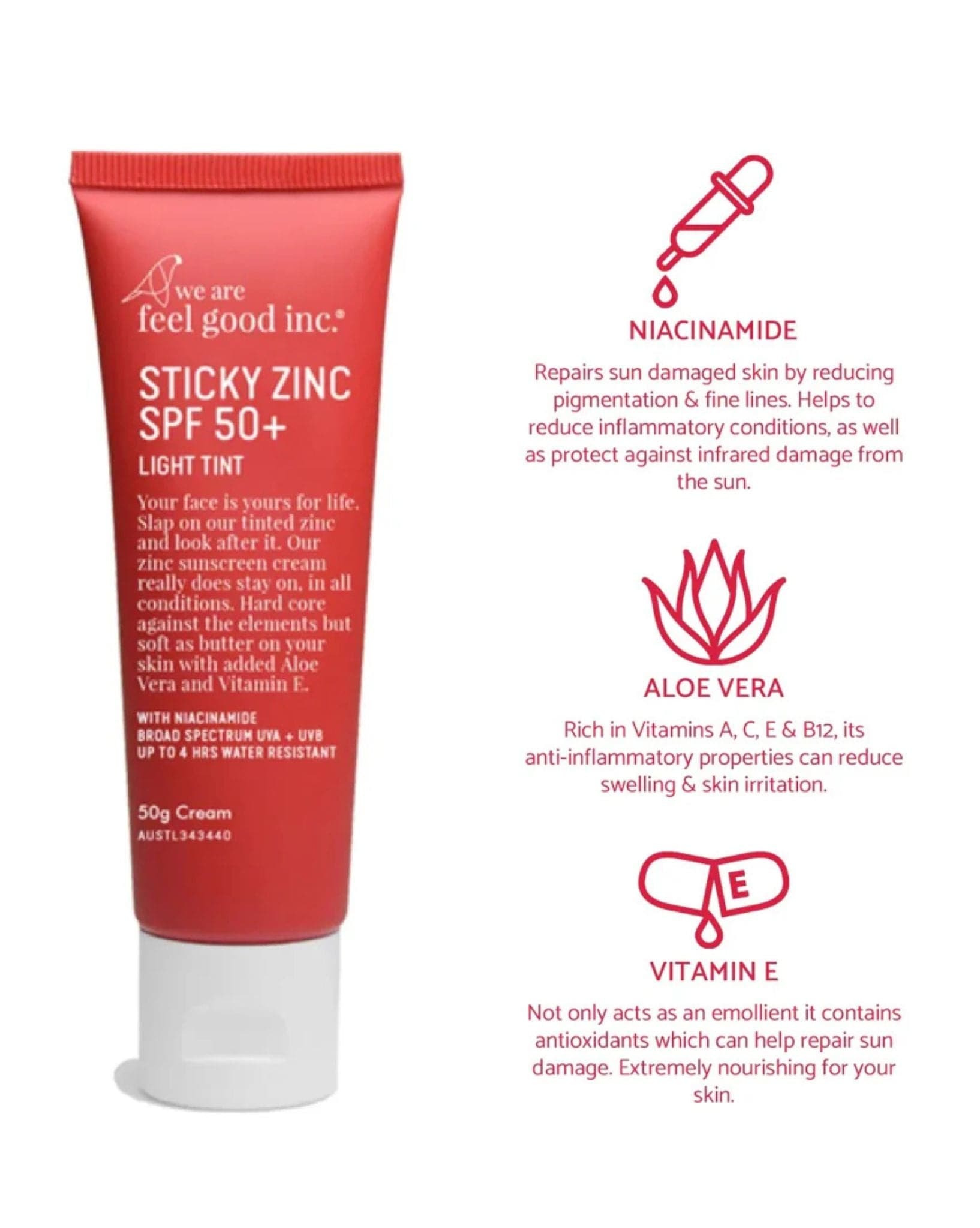 Feel Good Inc Sticky Zinc SPF 50+ Light Tint