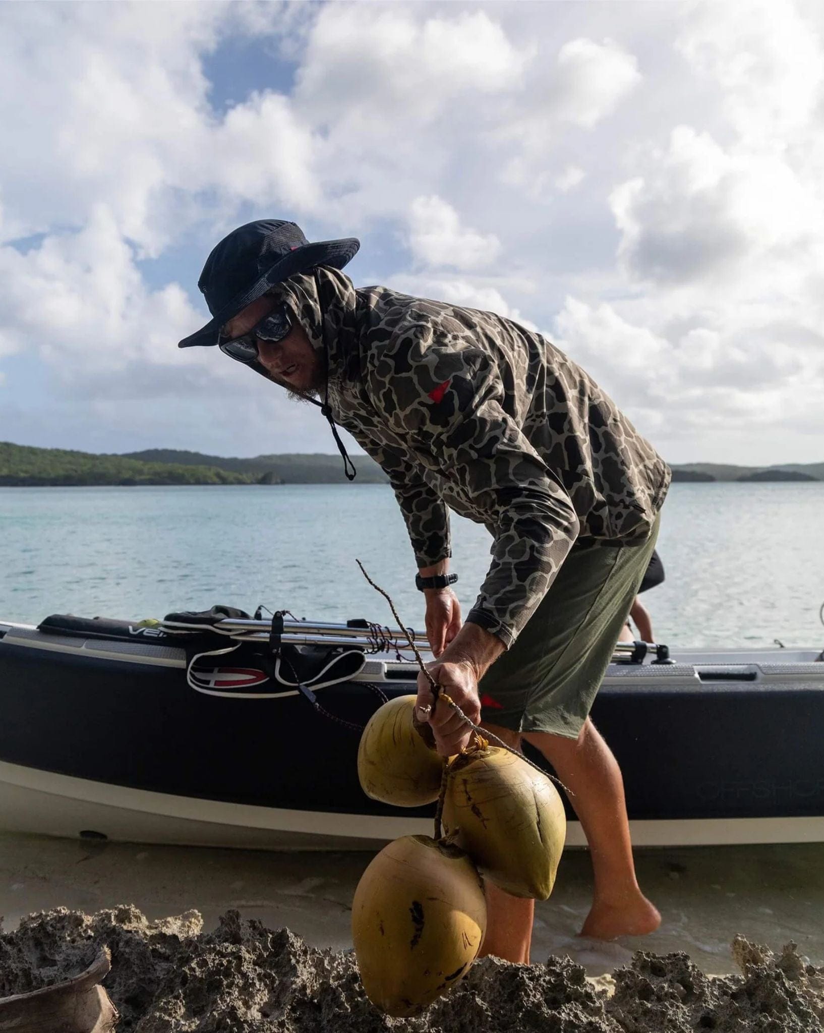 Florence Airtex Long Sleeve Hooded Shirt