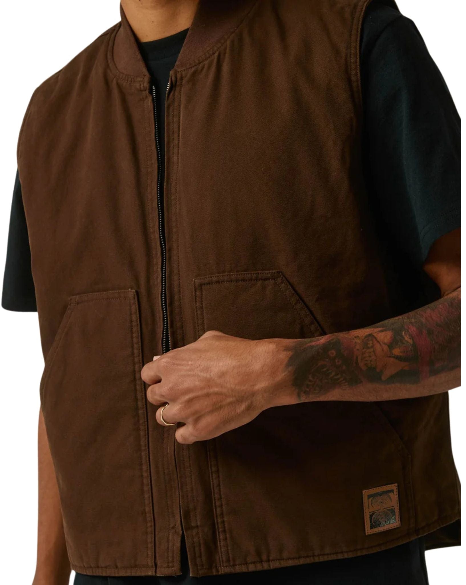 Former Mens Vt Canvas Vest - Brown
