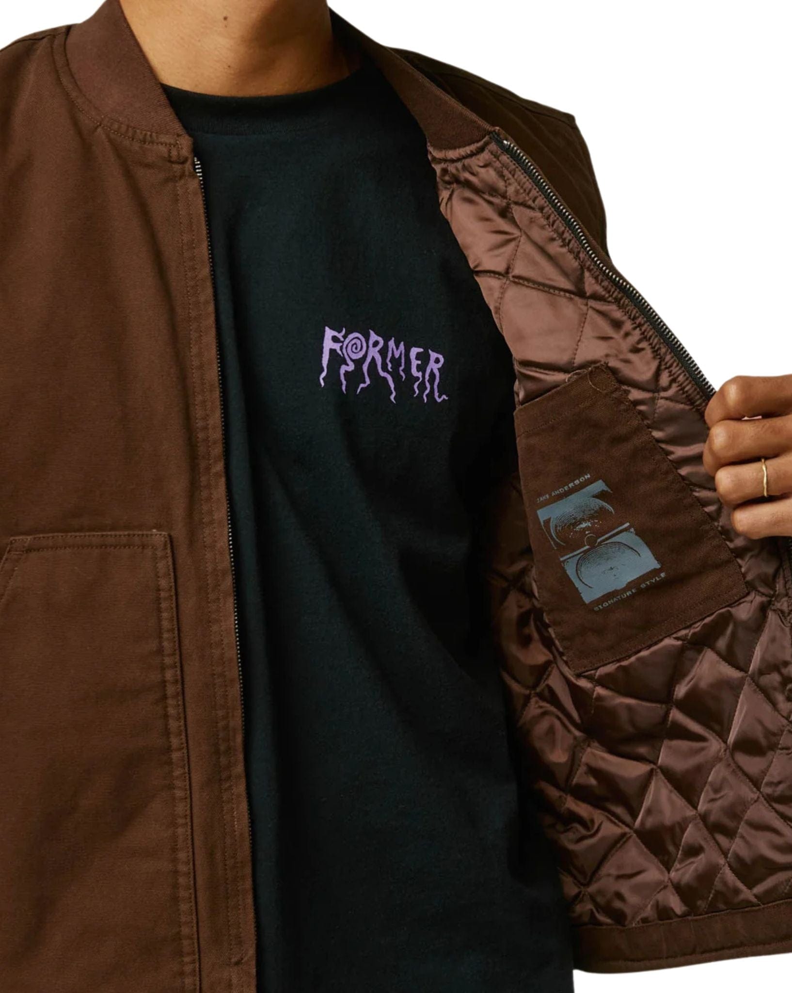 Former Mens Vt Canvas Vest - Brown
