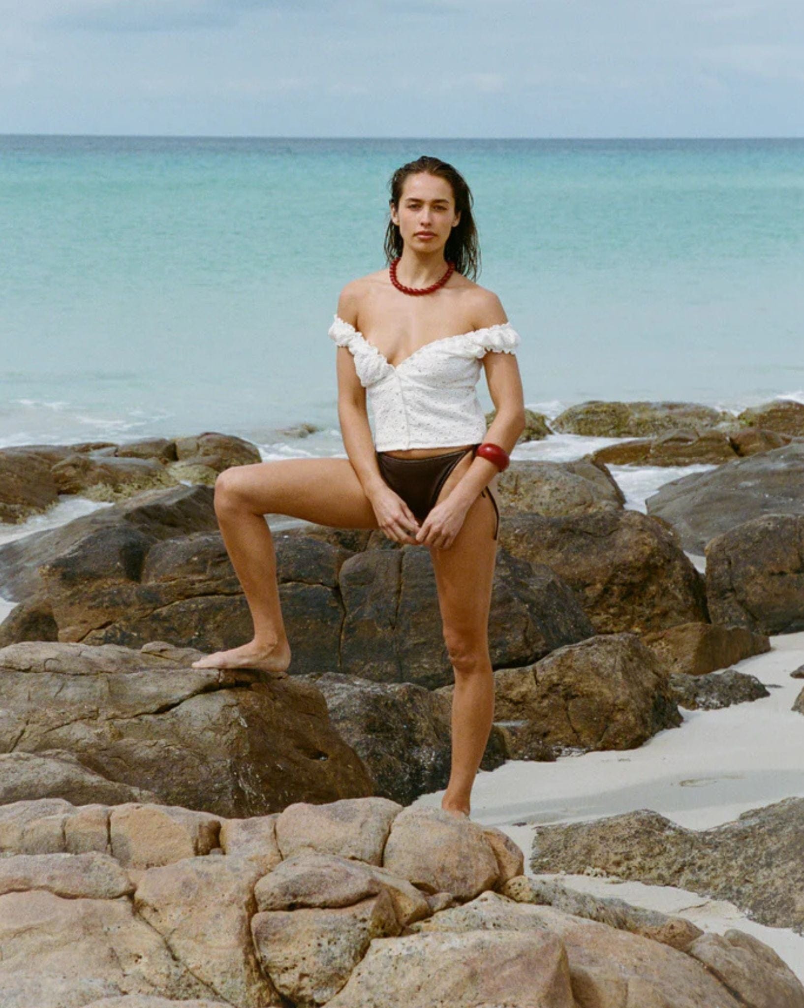 Frank Rae Bahama Top In Eyelet