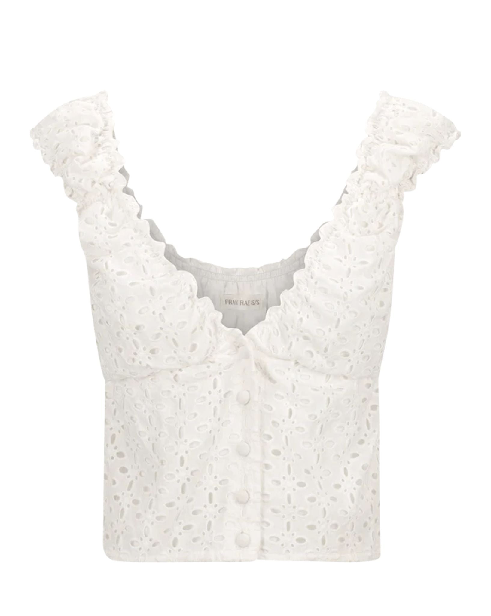 Frank Rae Bahama Top In Eyelet