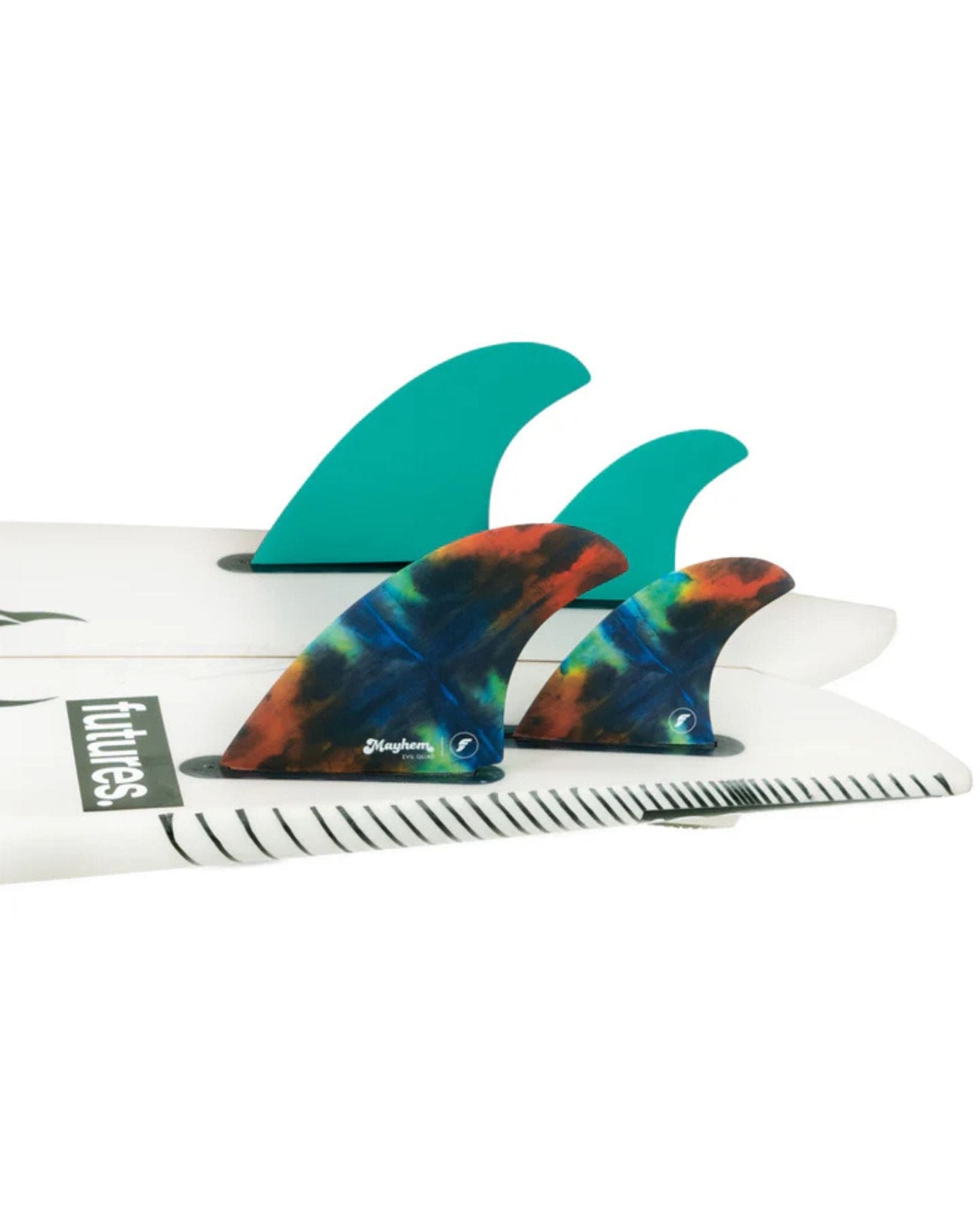Futures Fins Mayhem Evil Quad Fins Rainbow