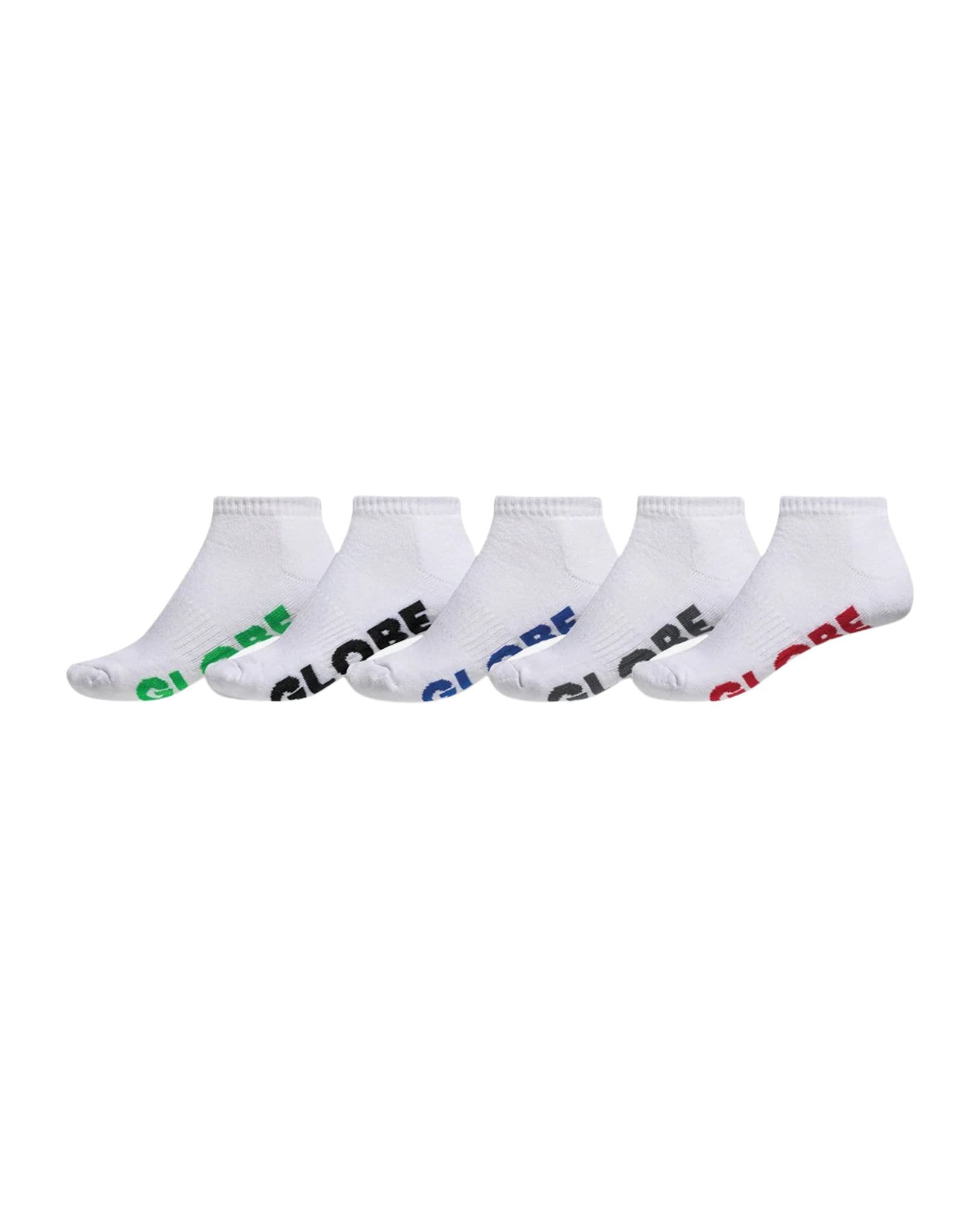 Globe Large Stealth Ankle Sock 5 PK White 12-15