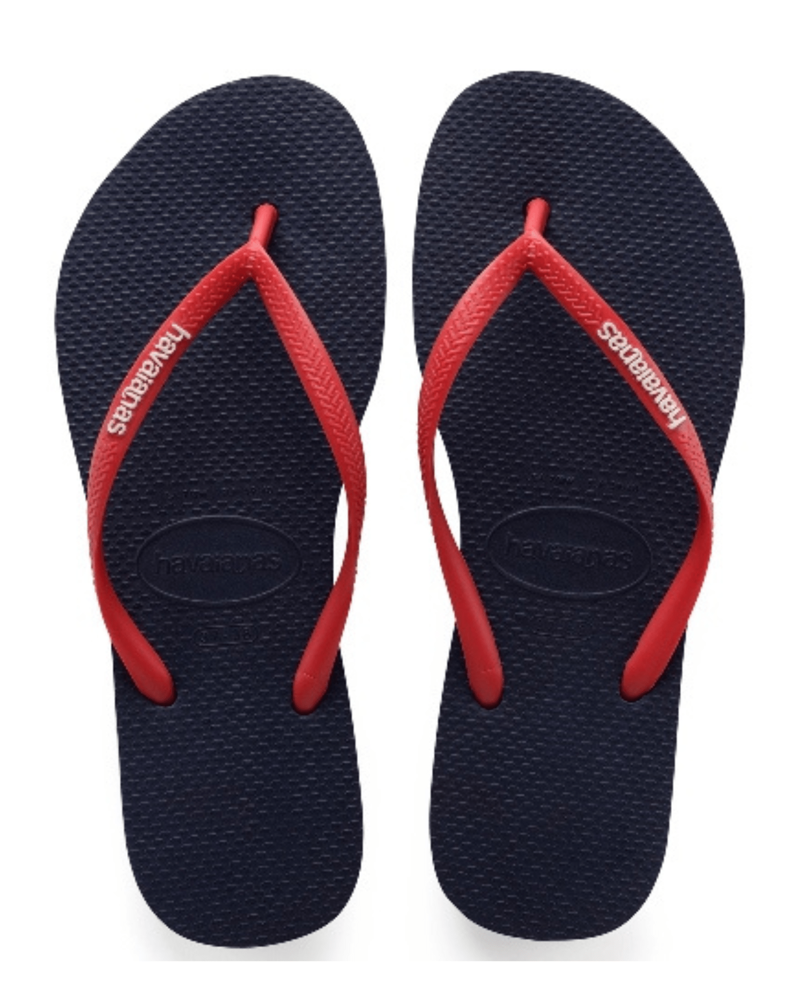 Havaianas Kids Slim Basic Thongs - Navy I Ruby Red