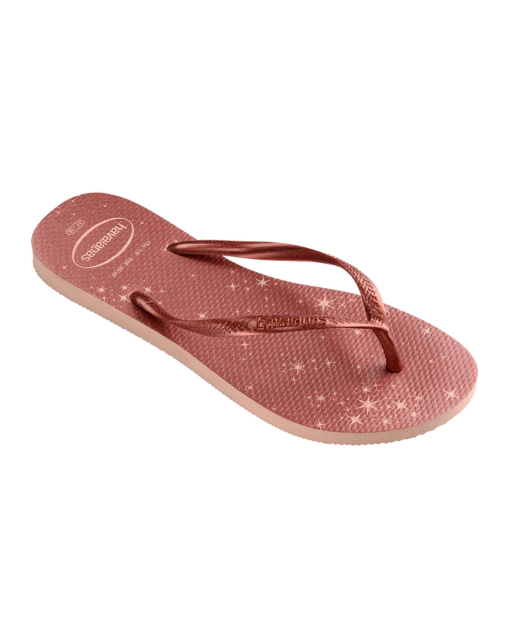 Havaianas Slim Gloss Thongs - Ballet Rose I Golden Blush
