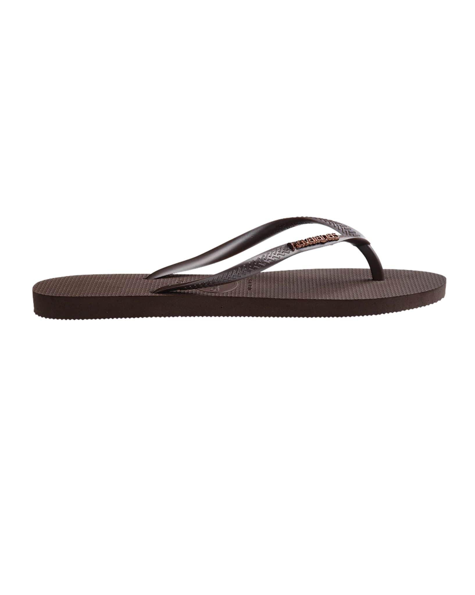 Havaianas Slim Metal Logo - Dark Brown