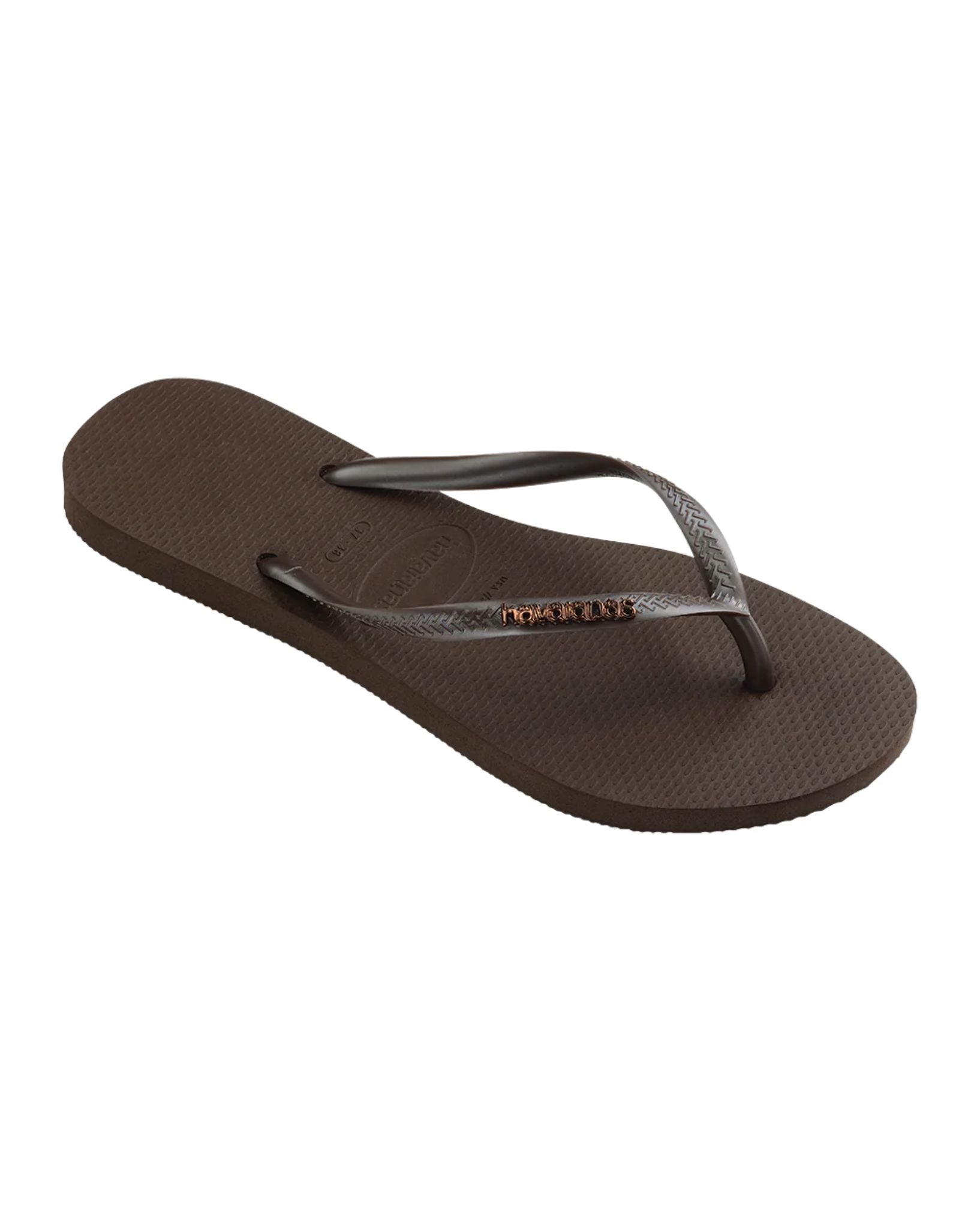 Havaianas Slim Metal Logo - Dark Brown