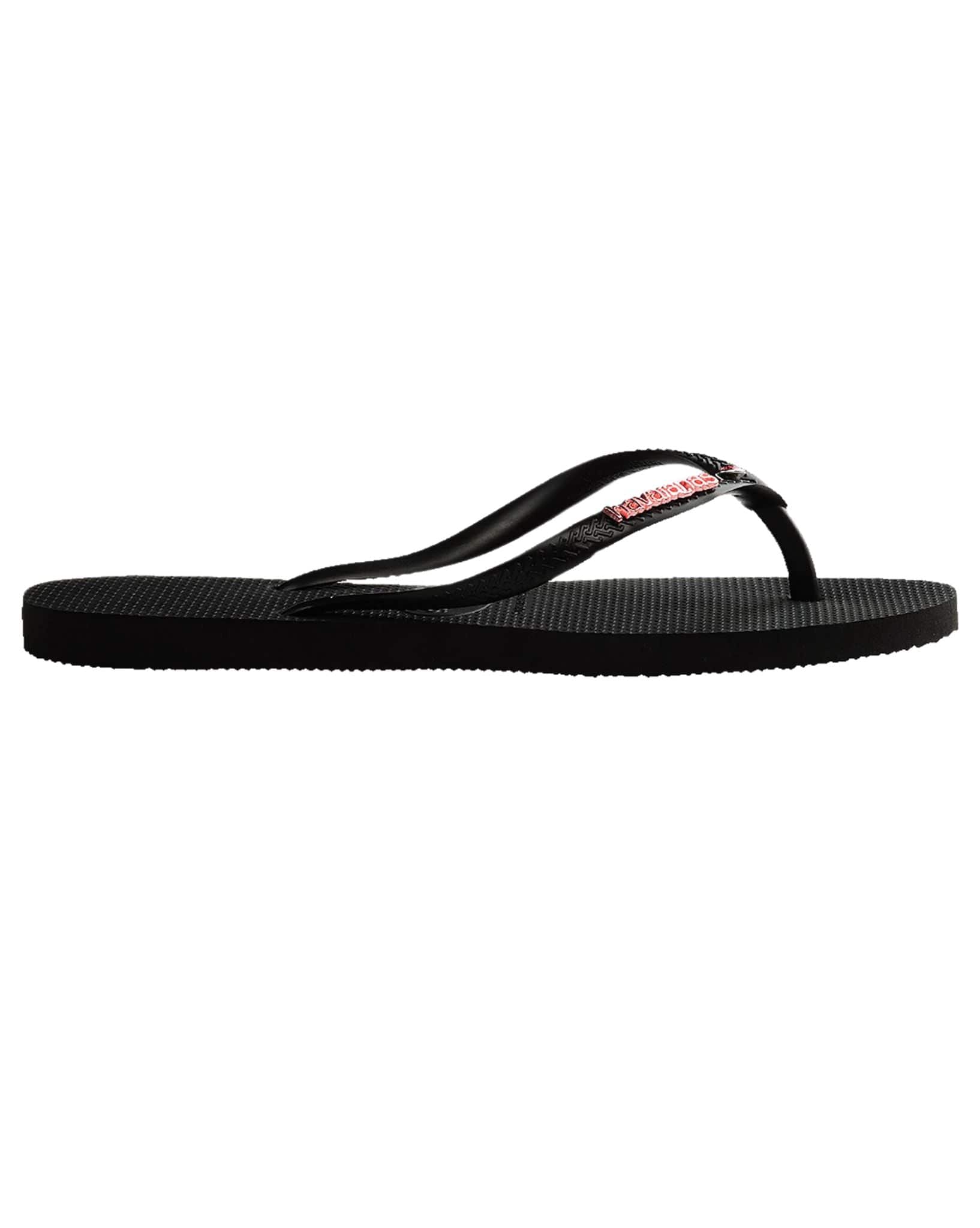 Havaianas Womens Slim Metal Logo Crystal Thongs