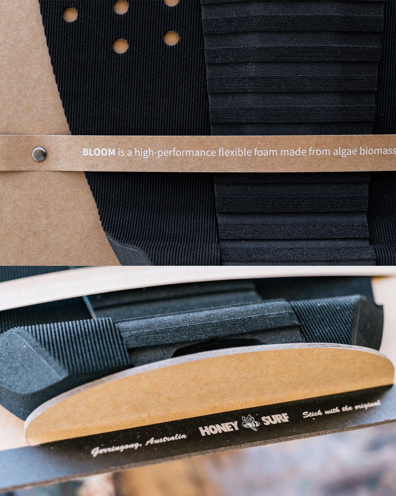 Honey Surf Bloom Algae 3 Piece Spreader Tail Pad - Black