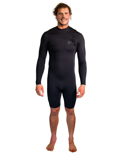 Honey Surf Mens Long Sleeve Springsuit Wetsuit - 2mm Chest Zip GBS